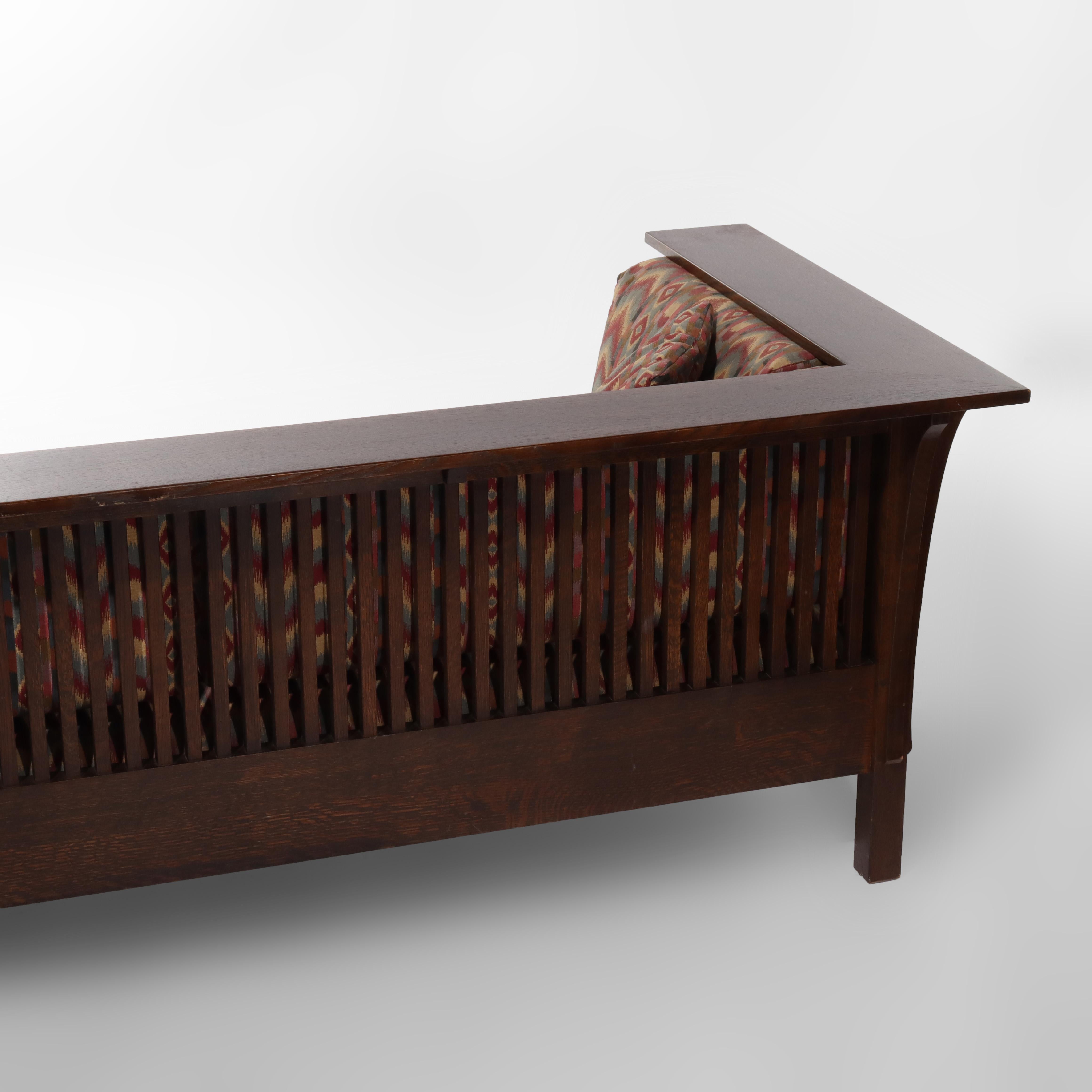 Vintage Stickley Prairie School Oak Spindle Sofa 20thC For Sale 7