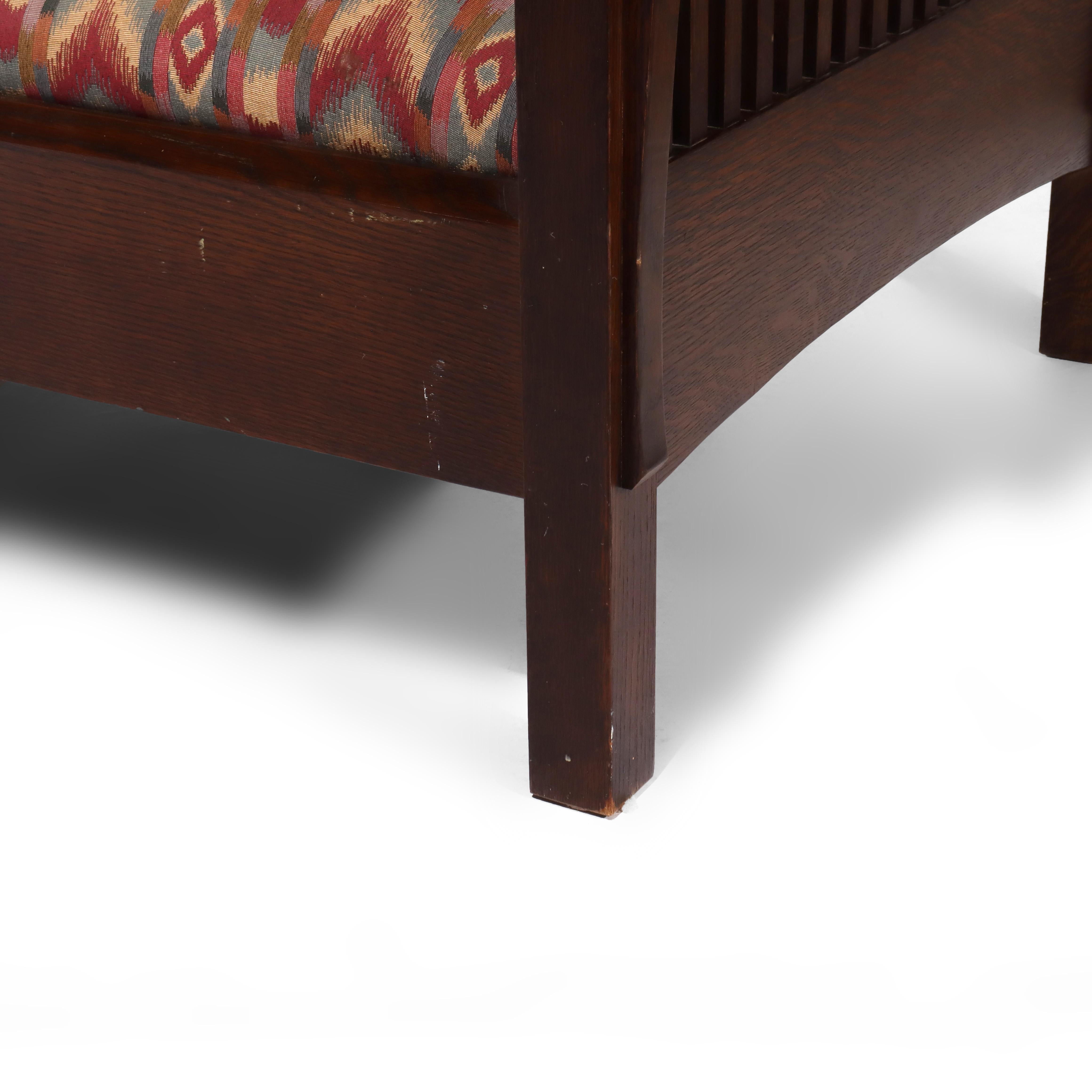 Vintage Stickley Prairie School Oak Spindle Sofa 20thC For Sale 2