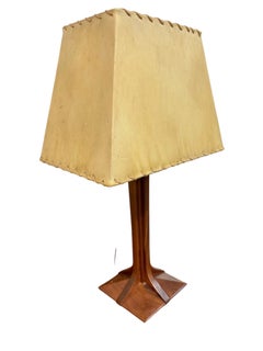Vintage Stickley Walnut Table Lamp w/Original Shade