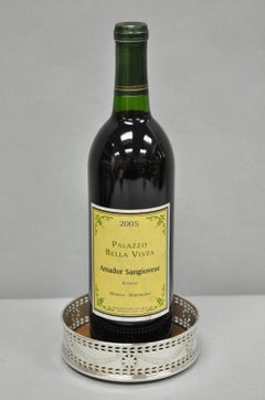 Vintage Stieff Smithsonian Silver Plated Presidential Wine Bottle Coaster - Pair