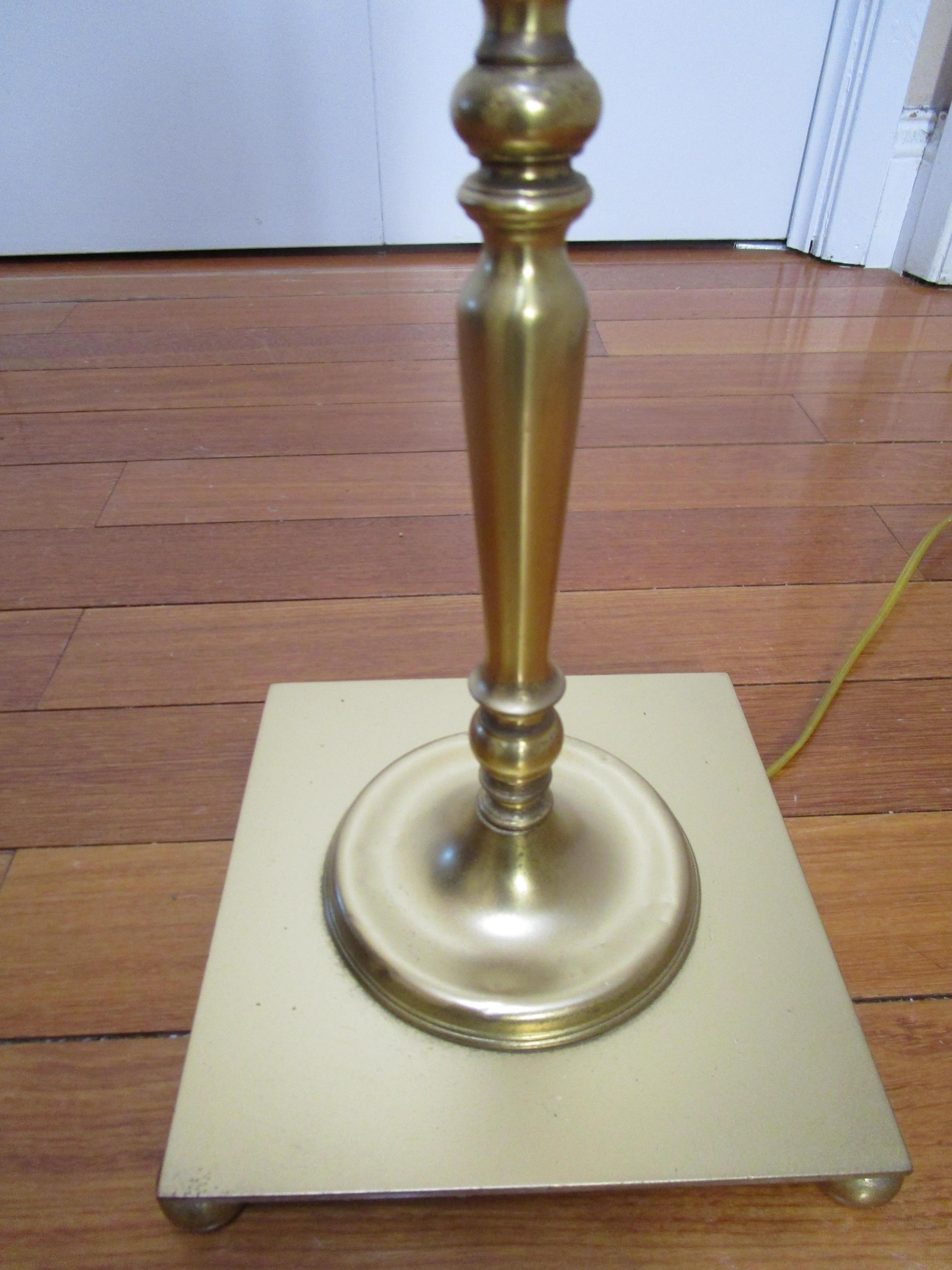 Mid-Century Modern Vintage Stiffel Brass and Glass Torchiere Floor Lamp For Sale