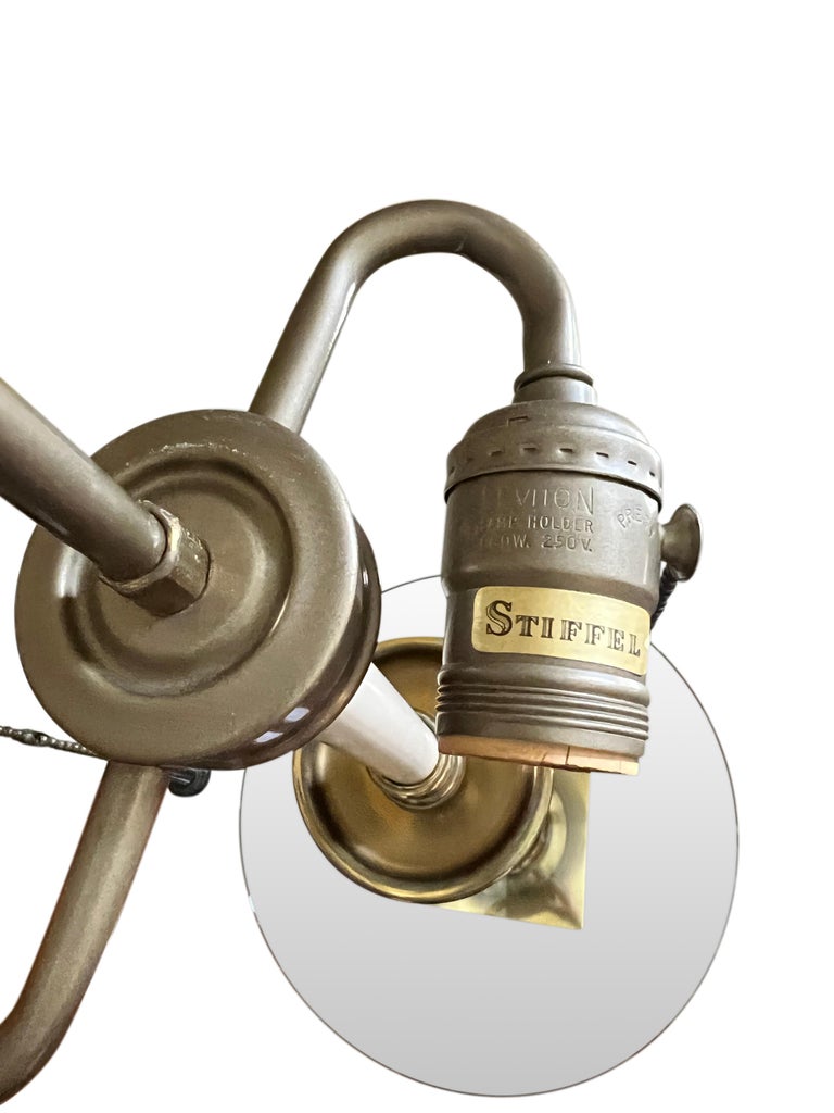 Vintage Stiffel Brass Floor Lamp with Glass Table For Sale at 1stDibs