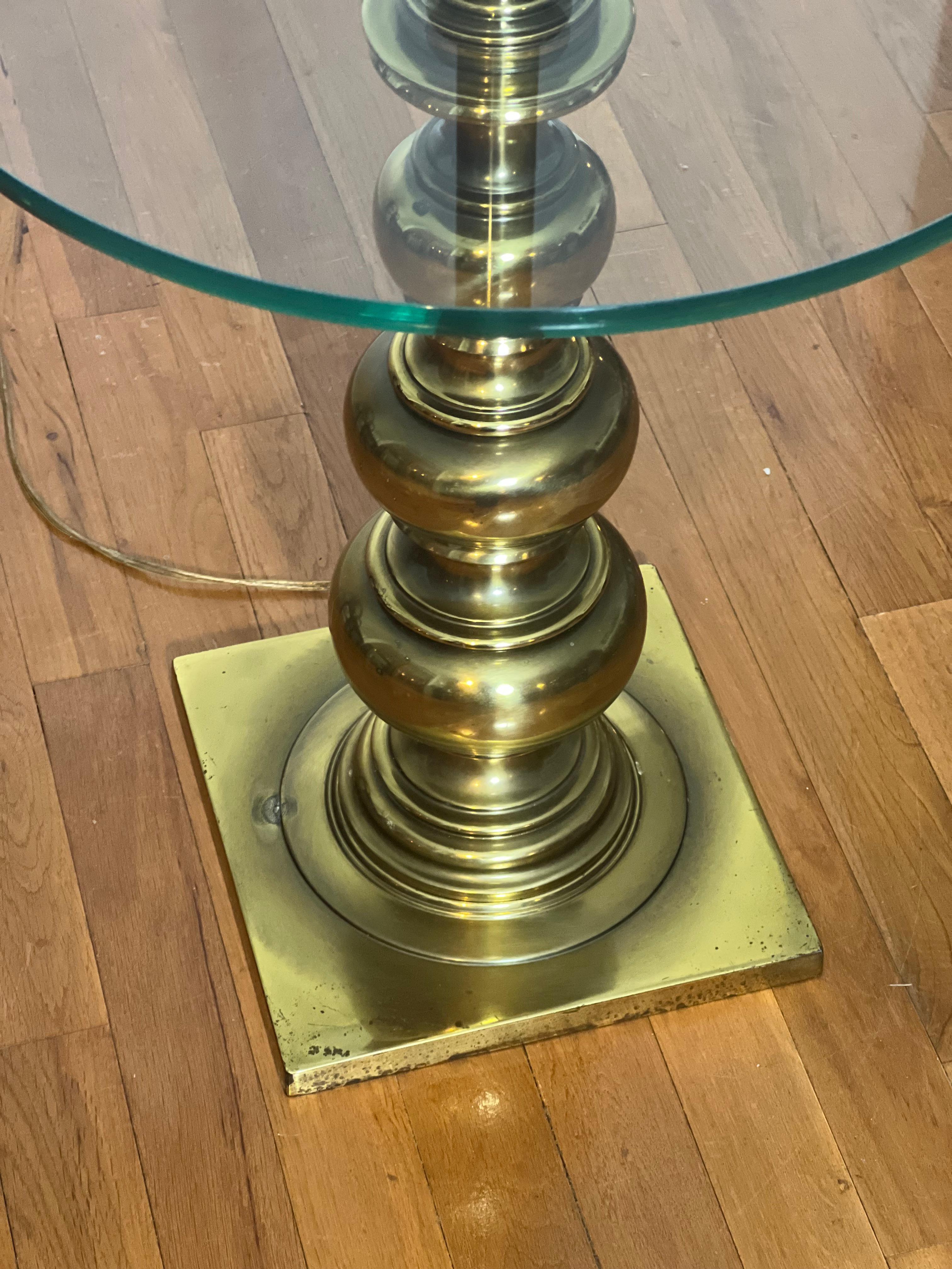 Poli Lampadaire Stiffel vintage avec table en verre en vente