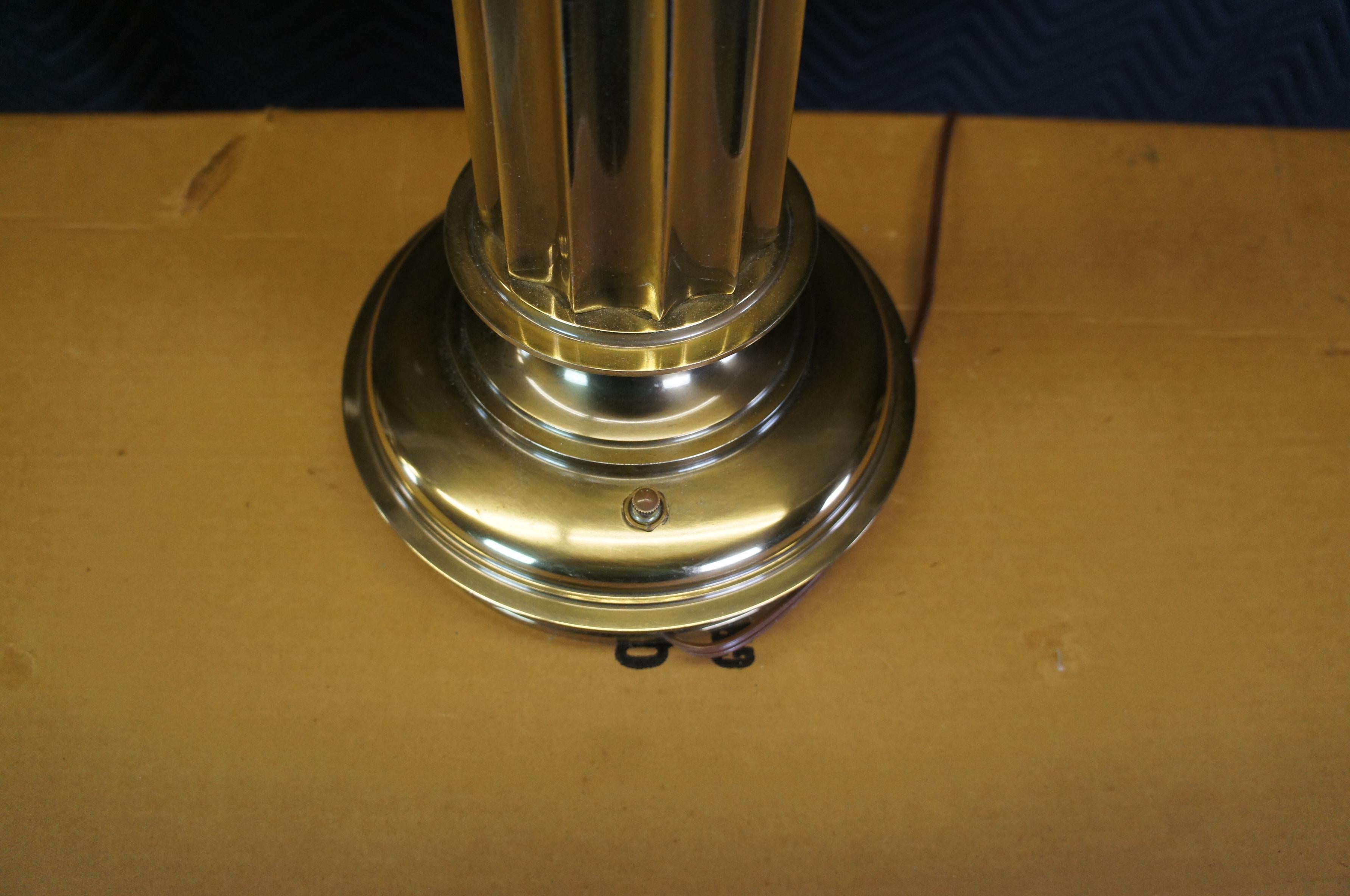 Vintage Stiffel Brass Hollywood Regency Style Grecian Column Pilaster Table Lamp 2