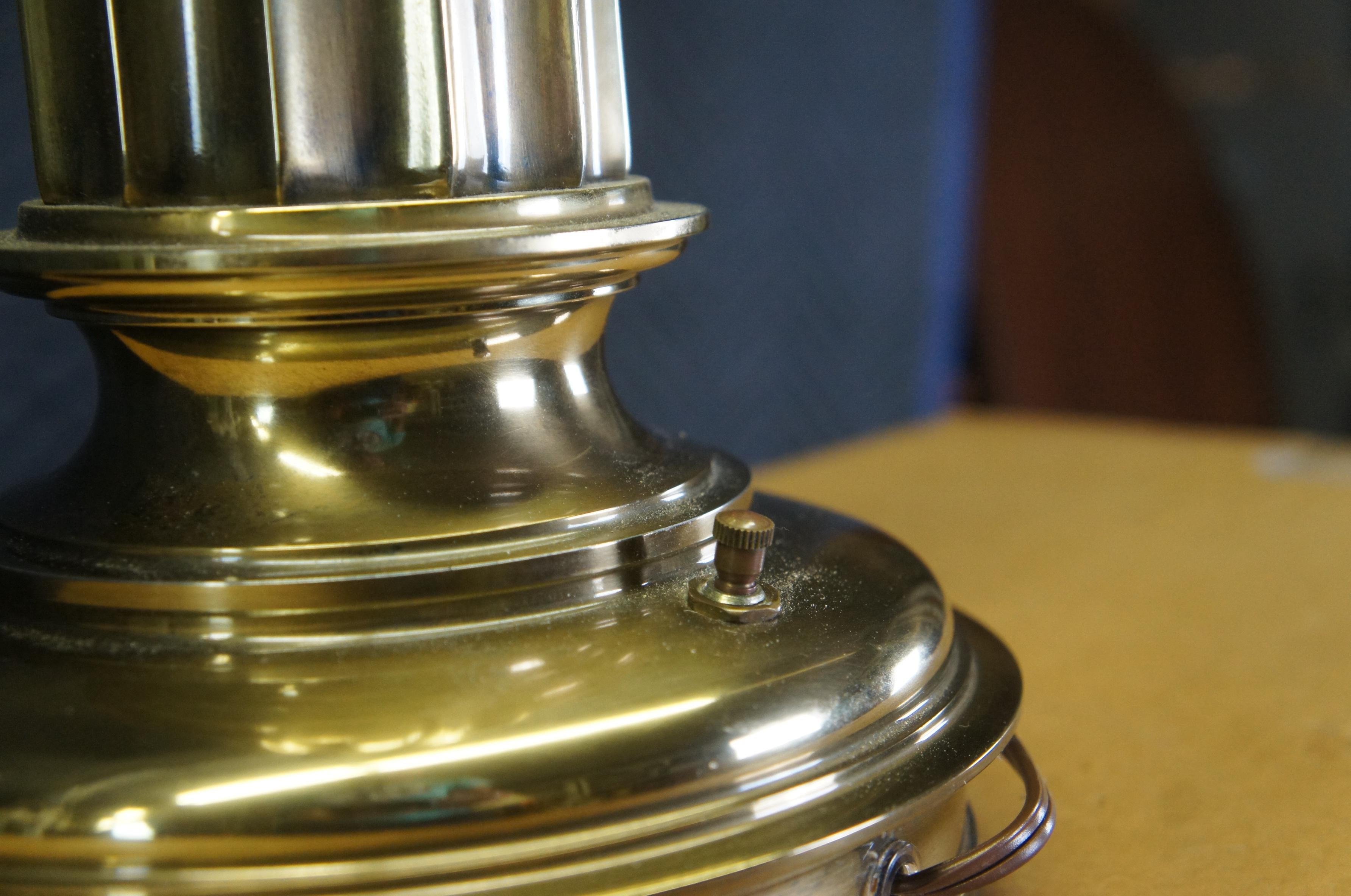 Vintage Stiffel Brass Hollywood Regency Style Grecian Column Pilaster Table Lamp 3