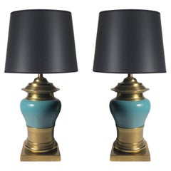 Retro Stiffel ceramic and Brass Lamps