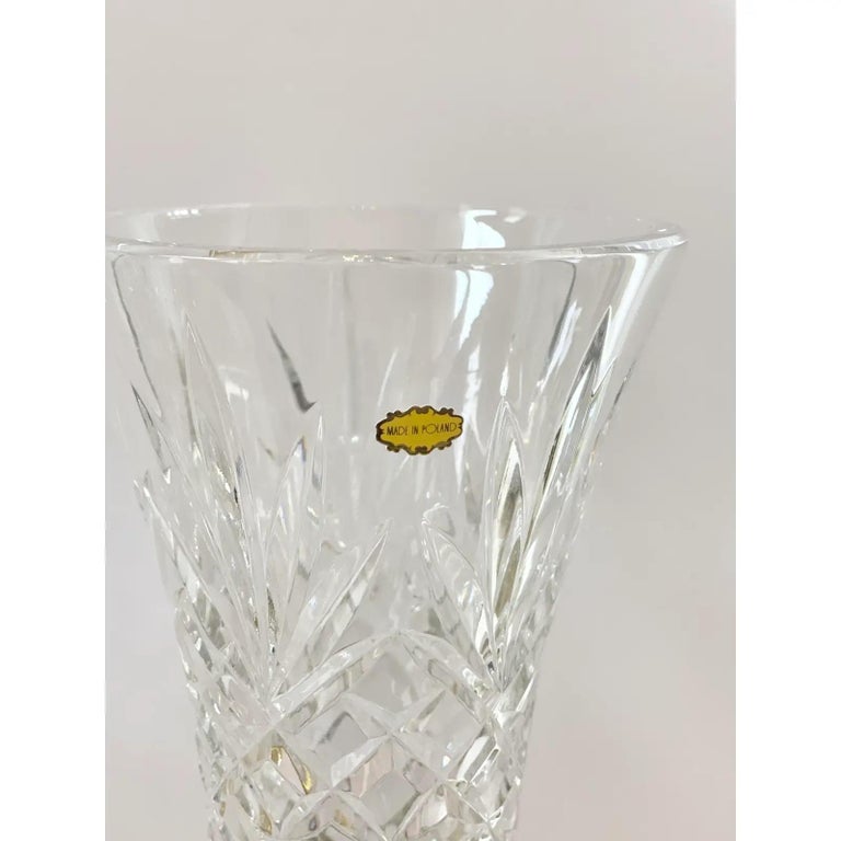 Vintage Stiffel Crystal Lismore Brass Base Hurricane Candle Holders, a ...