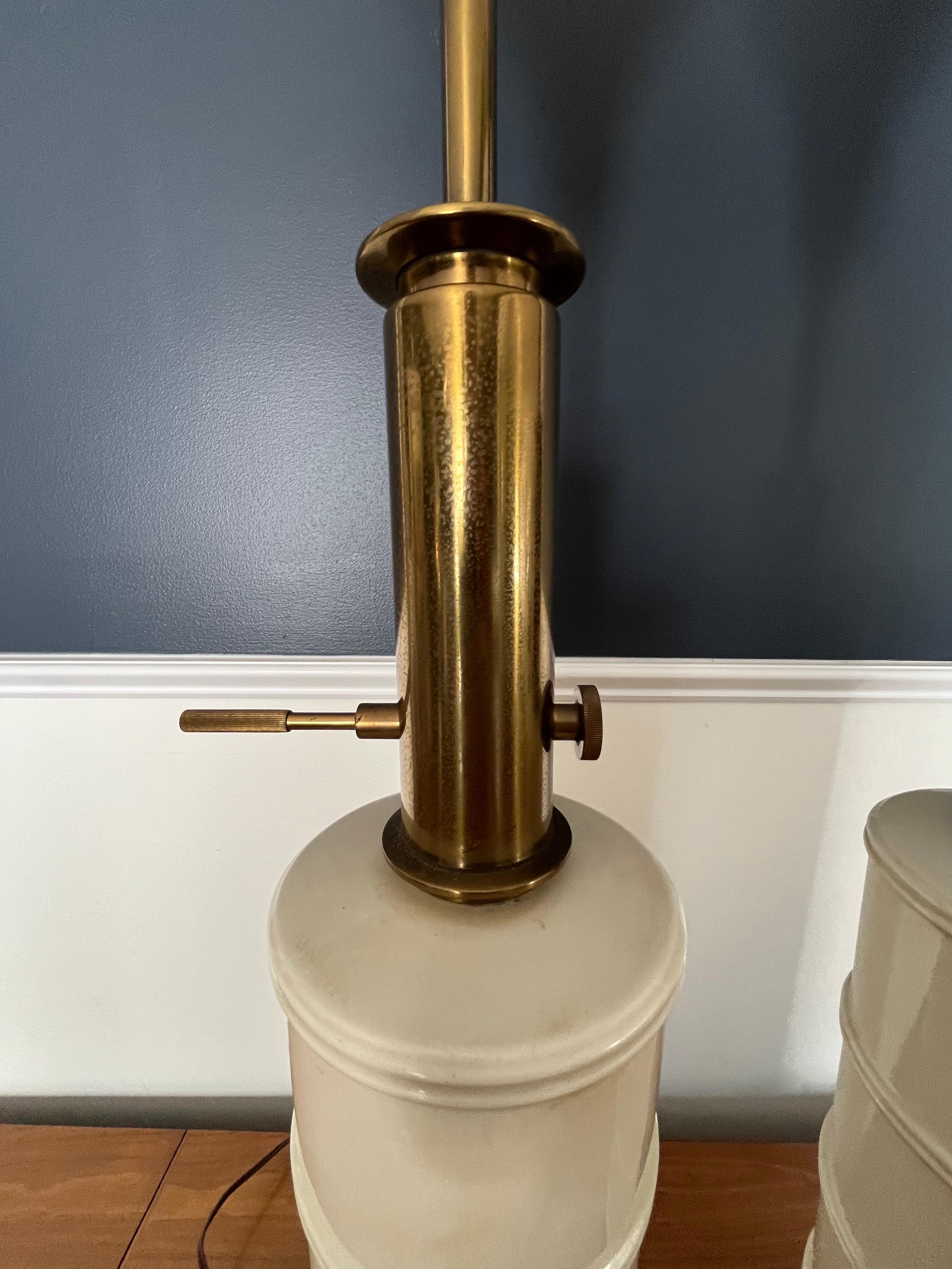 Lámparas antorcha vintage Stiffel de cerámica de bambú sintético siglo XX en venta