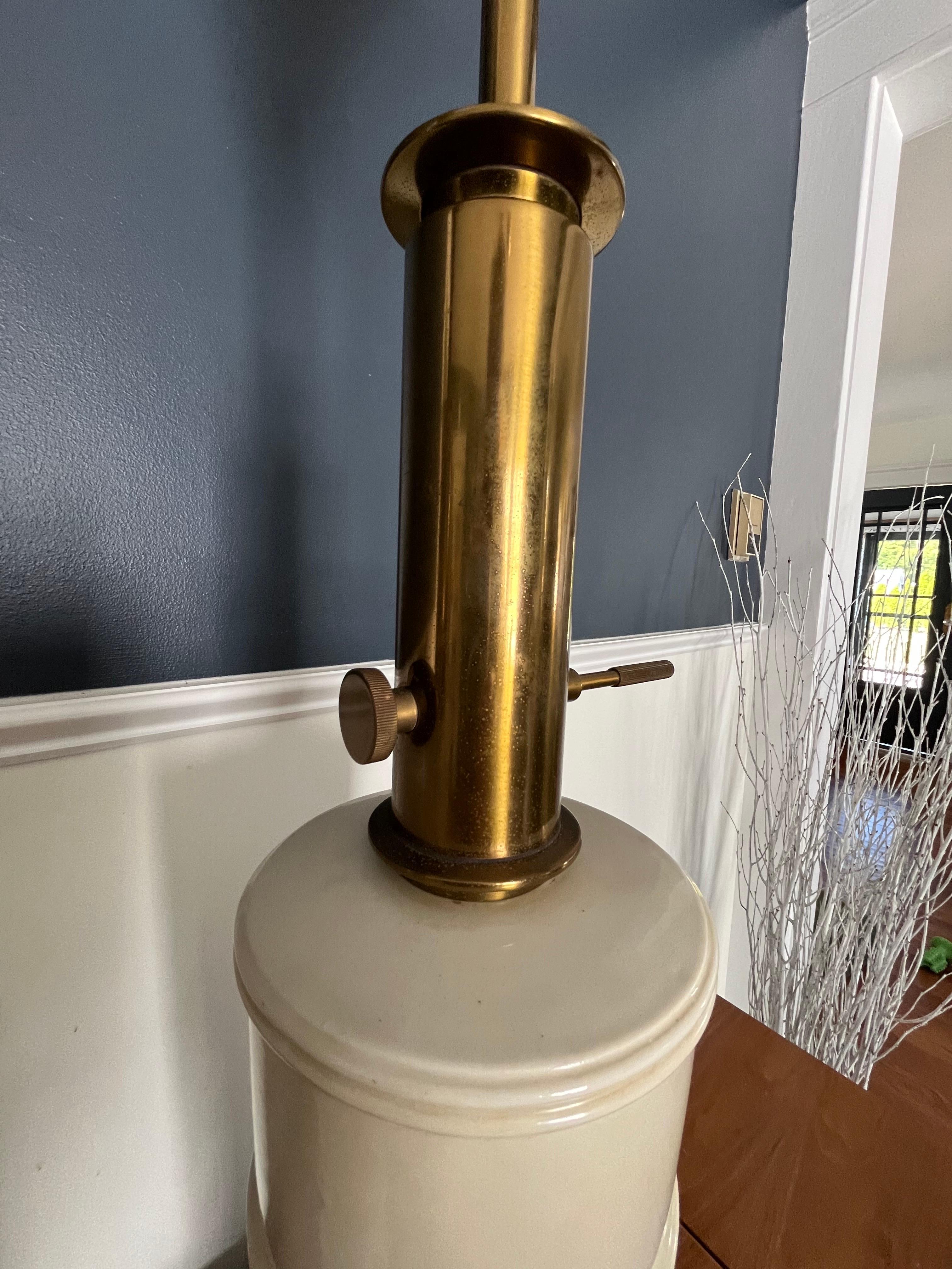Lámparas antorcha vintage Stiffel de cerámica de bambú sintético Latón en venta