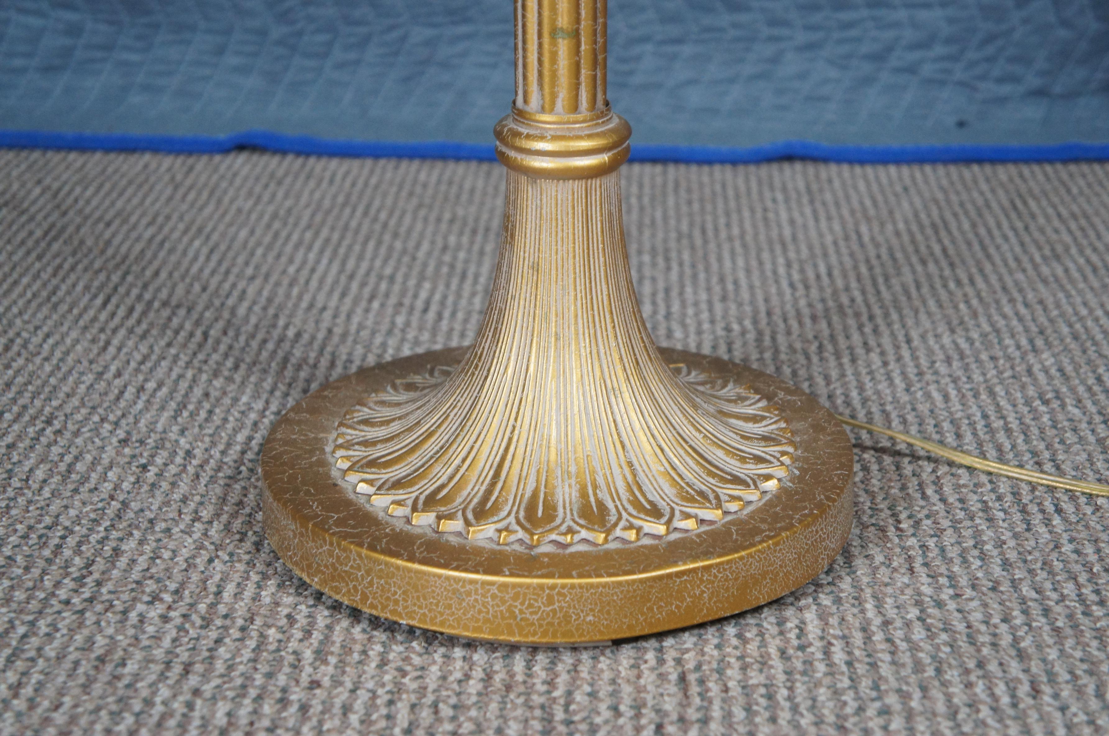 XX secolo Lampada da terra moderna Stiffel Hollywood Regency oro e paralume 52