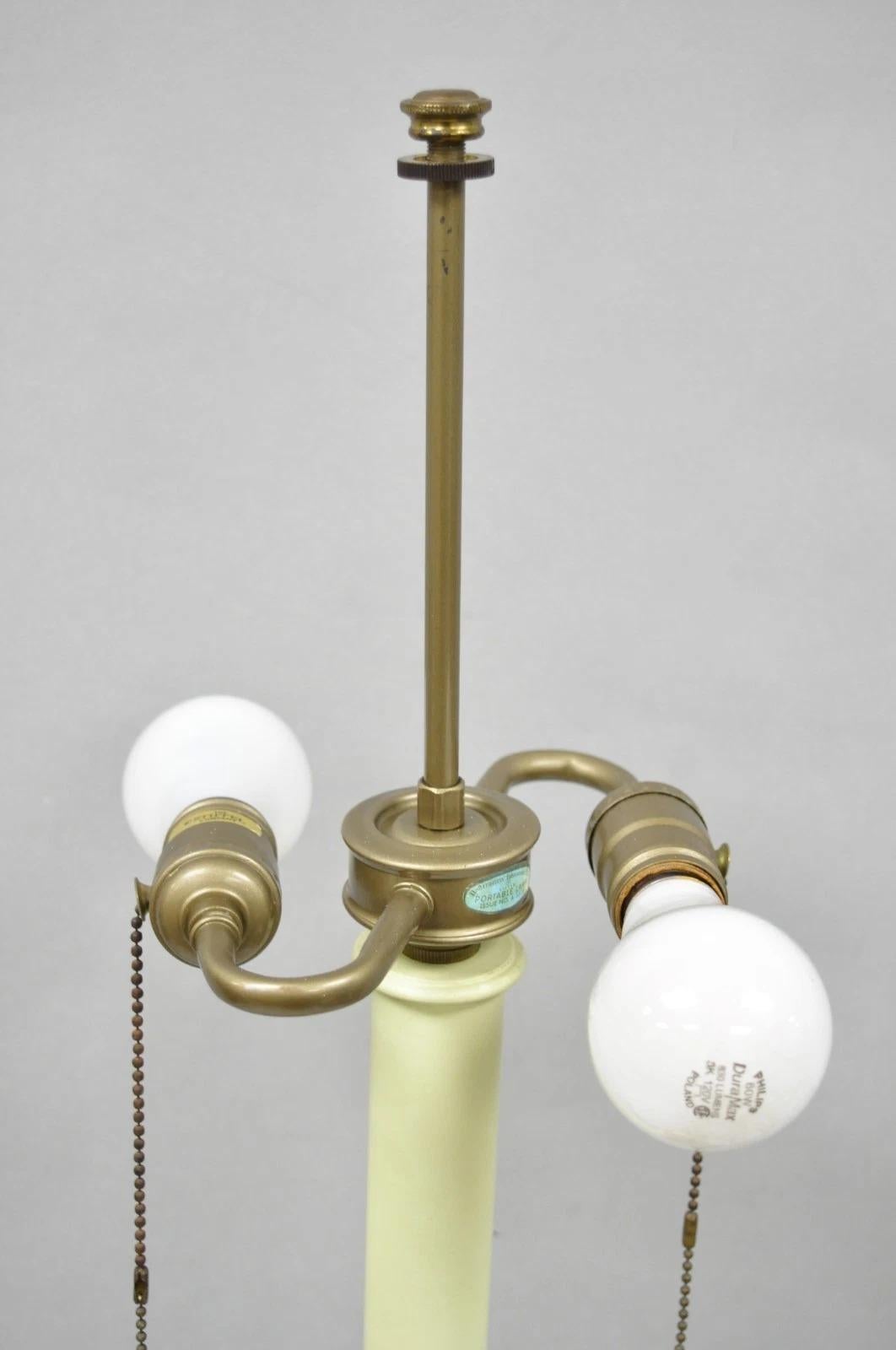 20th Century Vintage Stiffel Hollywood Regency Tall Brass Candlestick Column Table Lamp For Sale