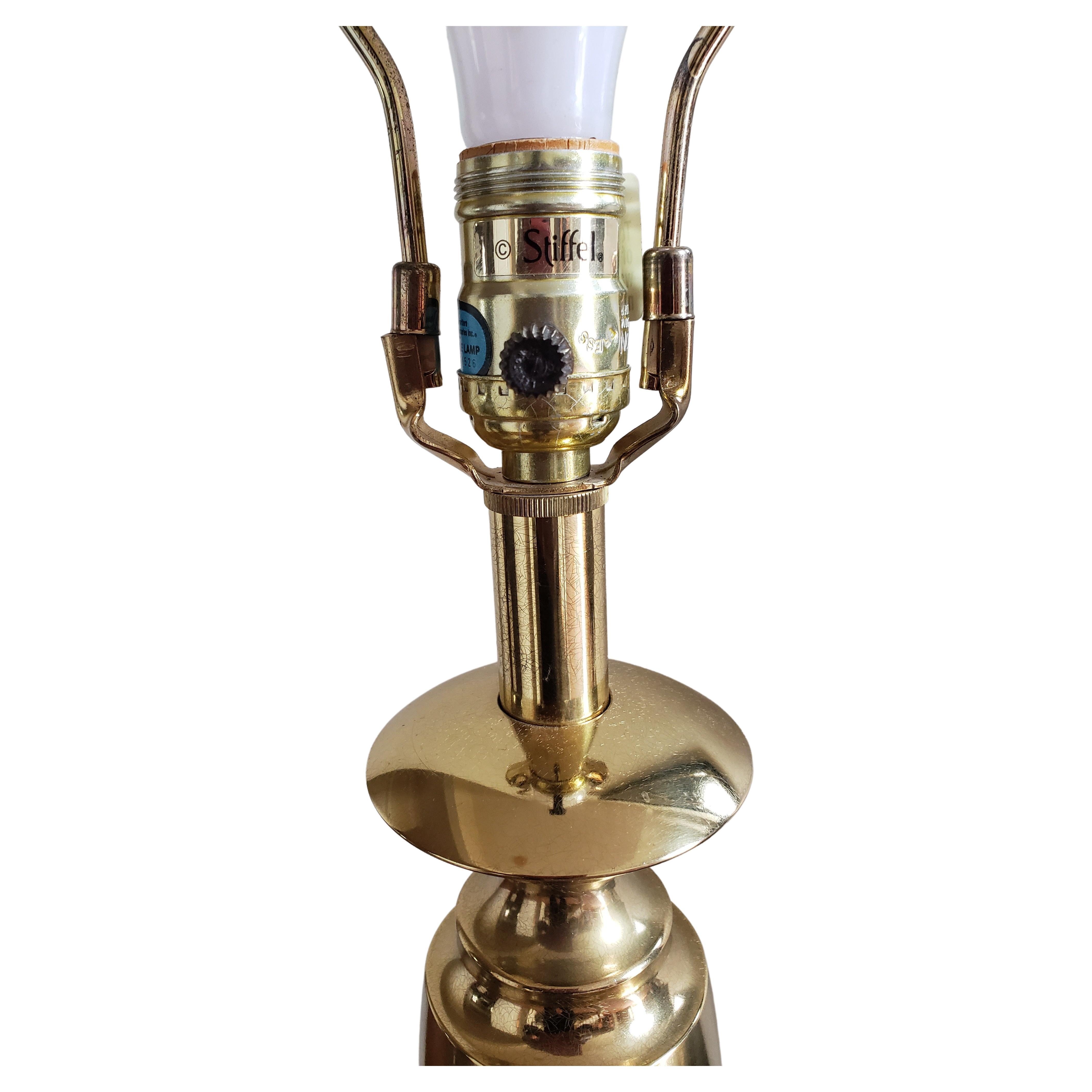 Metalwork Vintage Stiffel Solid Brass Hollywood Regency Table Lamp For Sale