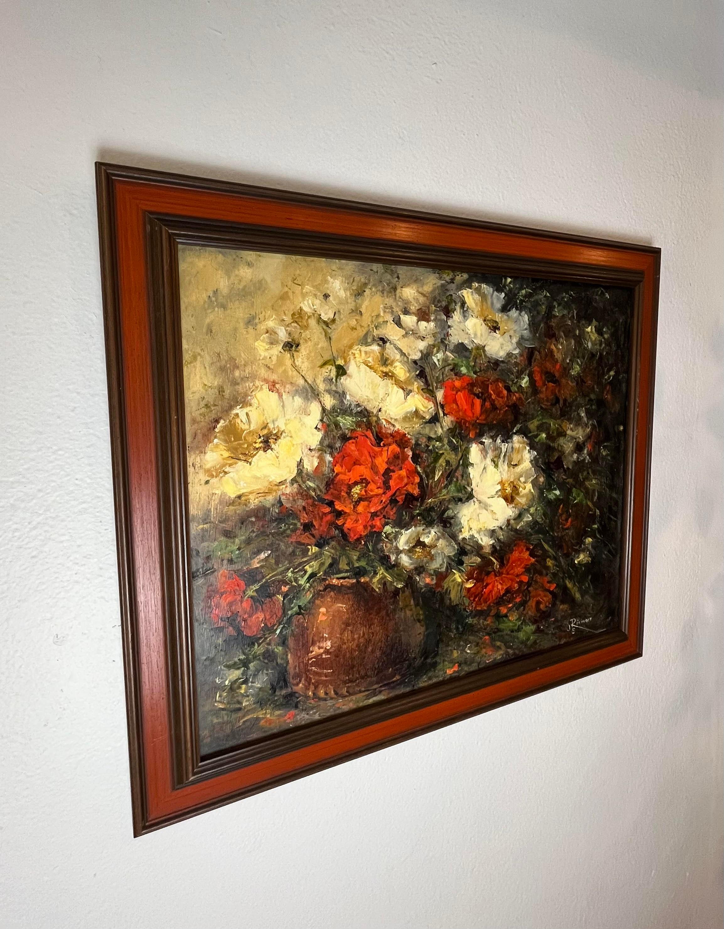 Vintage Stillleben-Blumenstrauß JS Rosinger, Vintage (Moderne der Mitte des Jahrhunderts) im Angebot