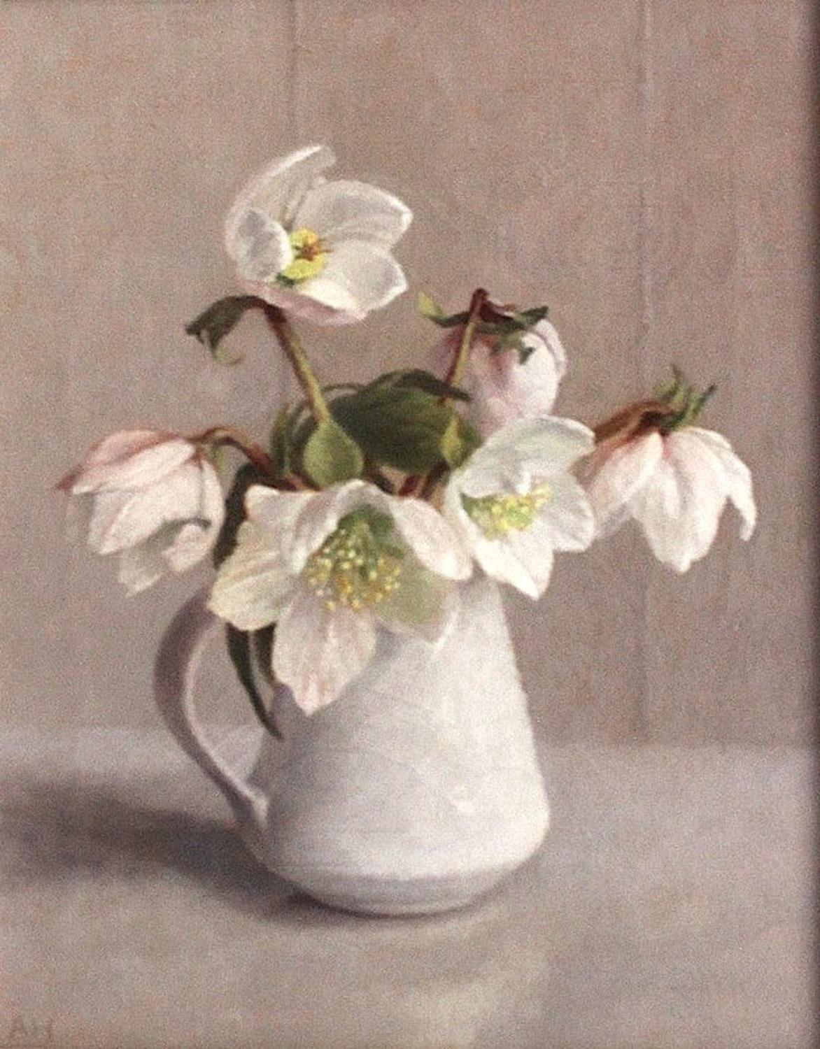 Vintage-Stillleben mit Weihnachtsrosen im Angebot 2