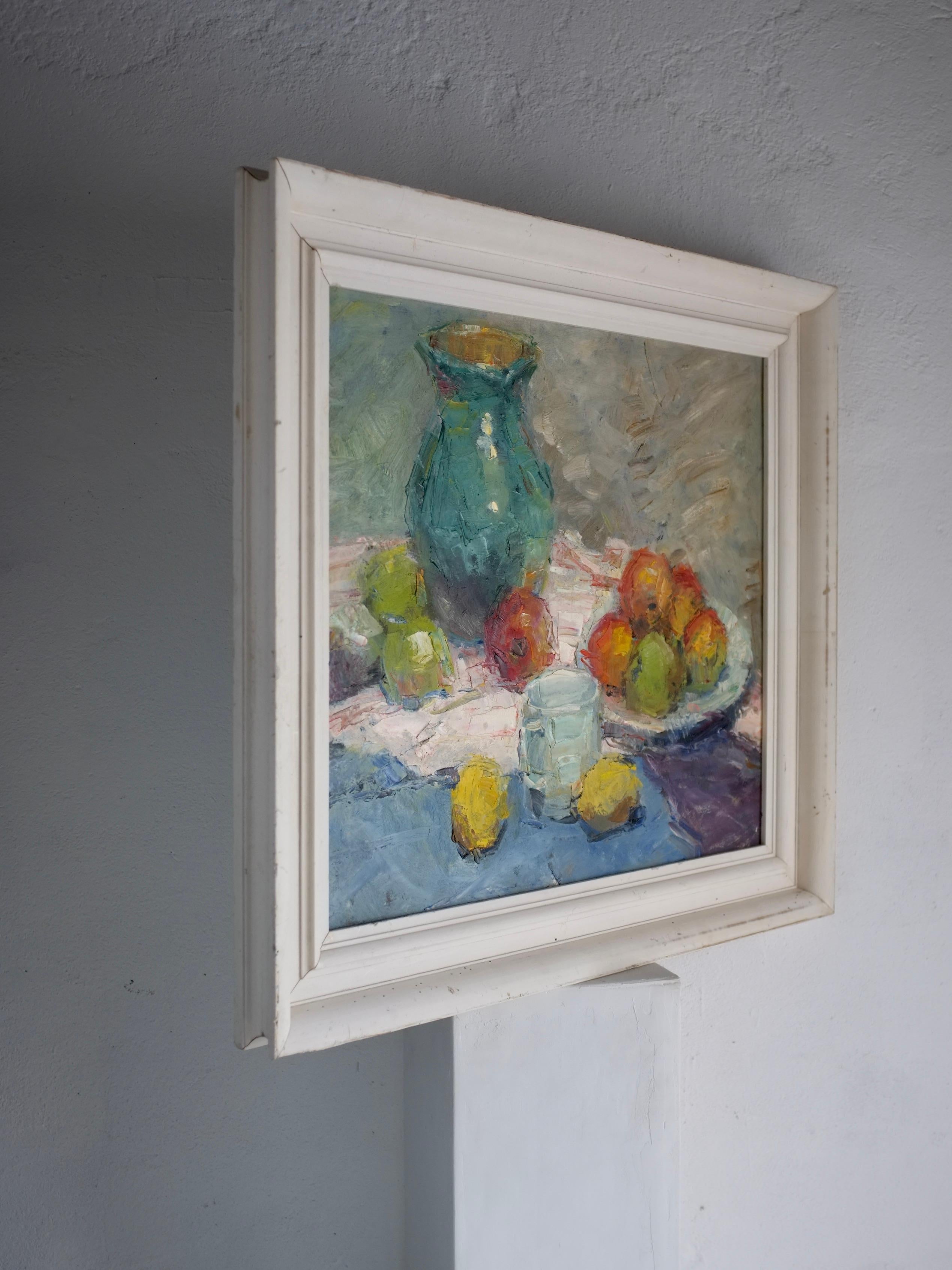 Vintage Still Life Oil Painting by Leonid Moshenkov, Latvia, 1980s For Sale 3