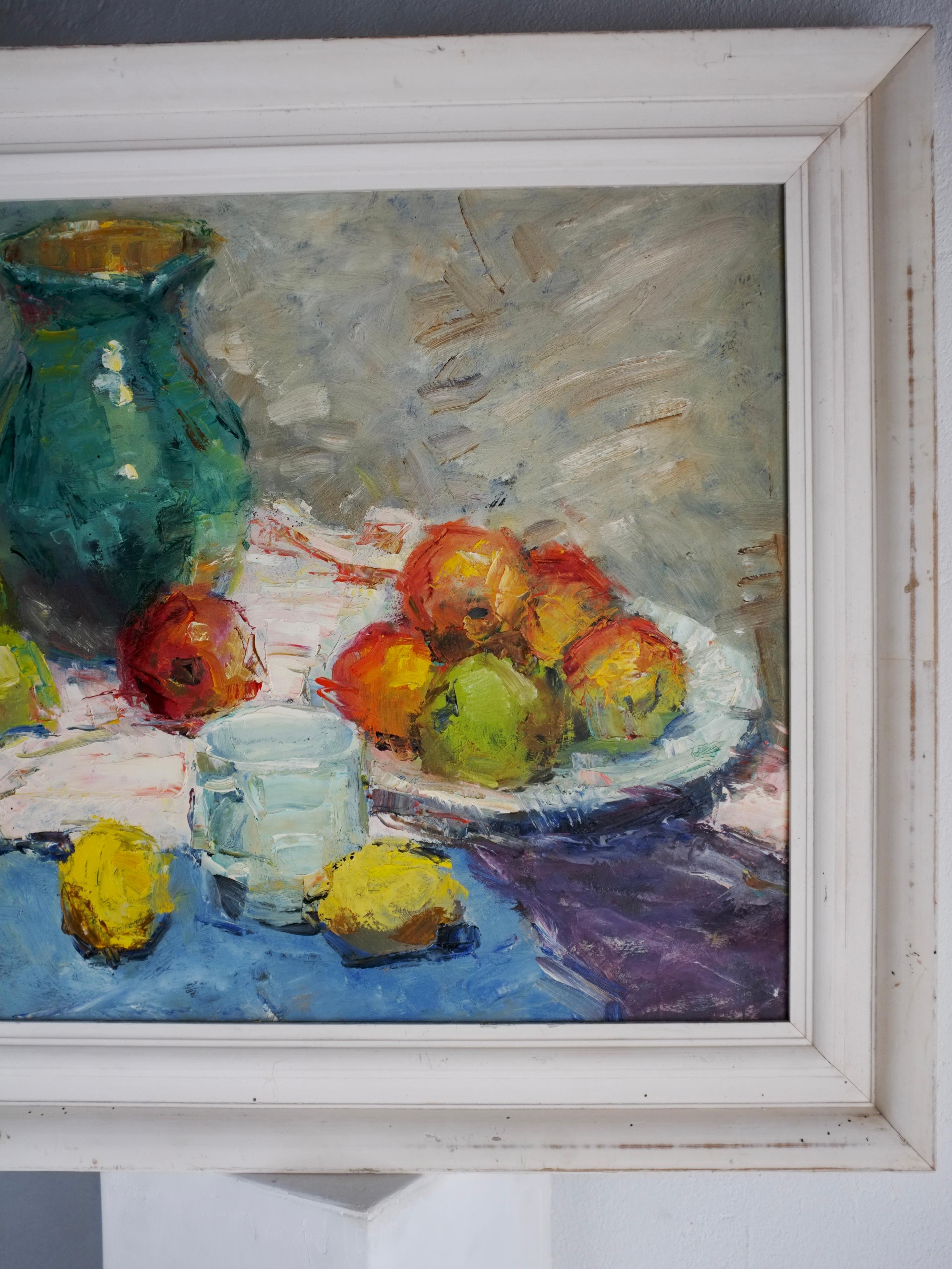 Vintage Still Life Oil Painting by Leonid Moshenkov, Latvia, 1980s For Sale 4