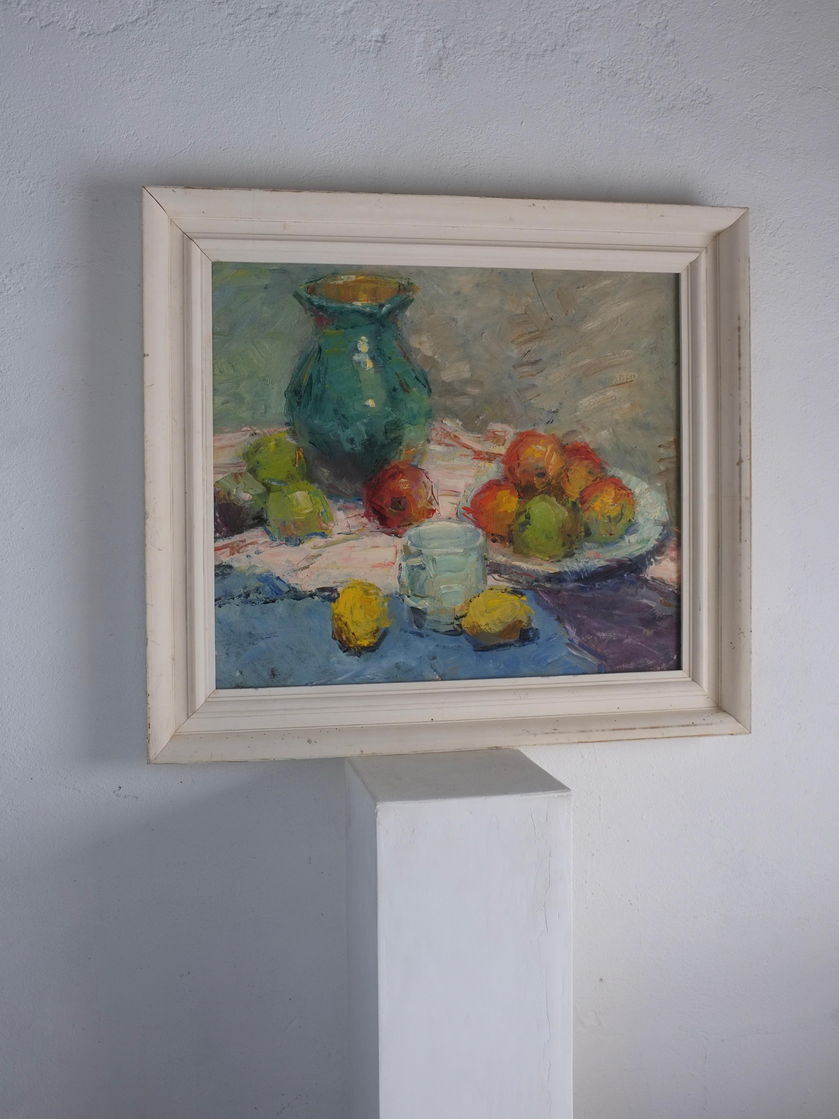 Vintage Still Life Oil Painting by Leonid Moshenkov, Latvia, 1980s For Sale 2
