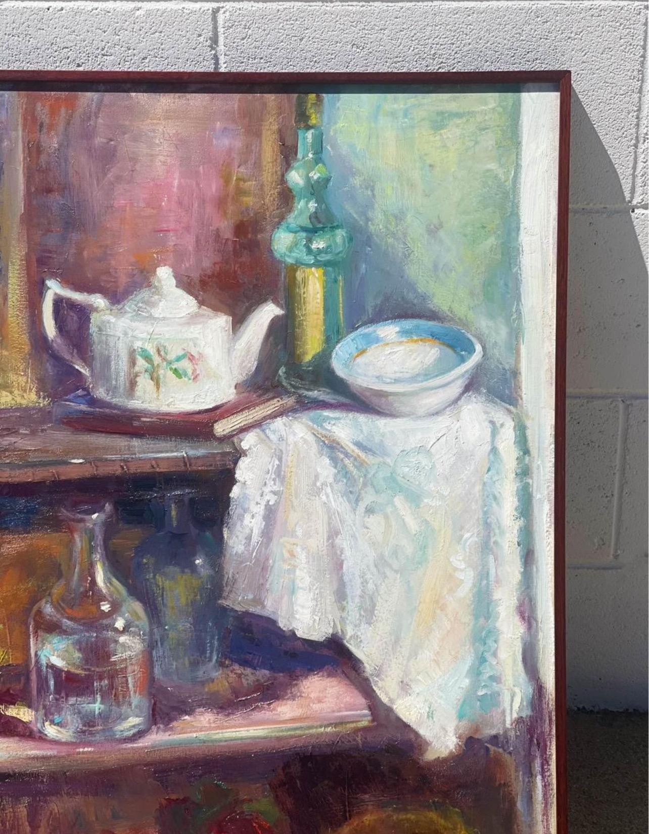 Contemporary Vintage Still Life Oil Painting  For Sale