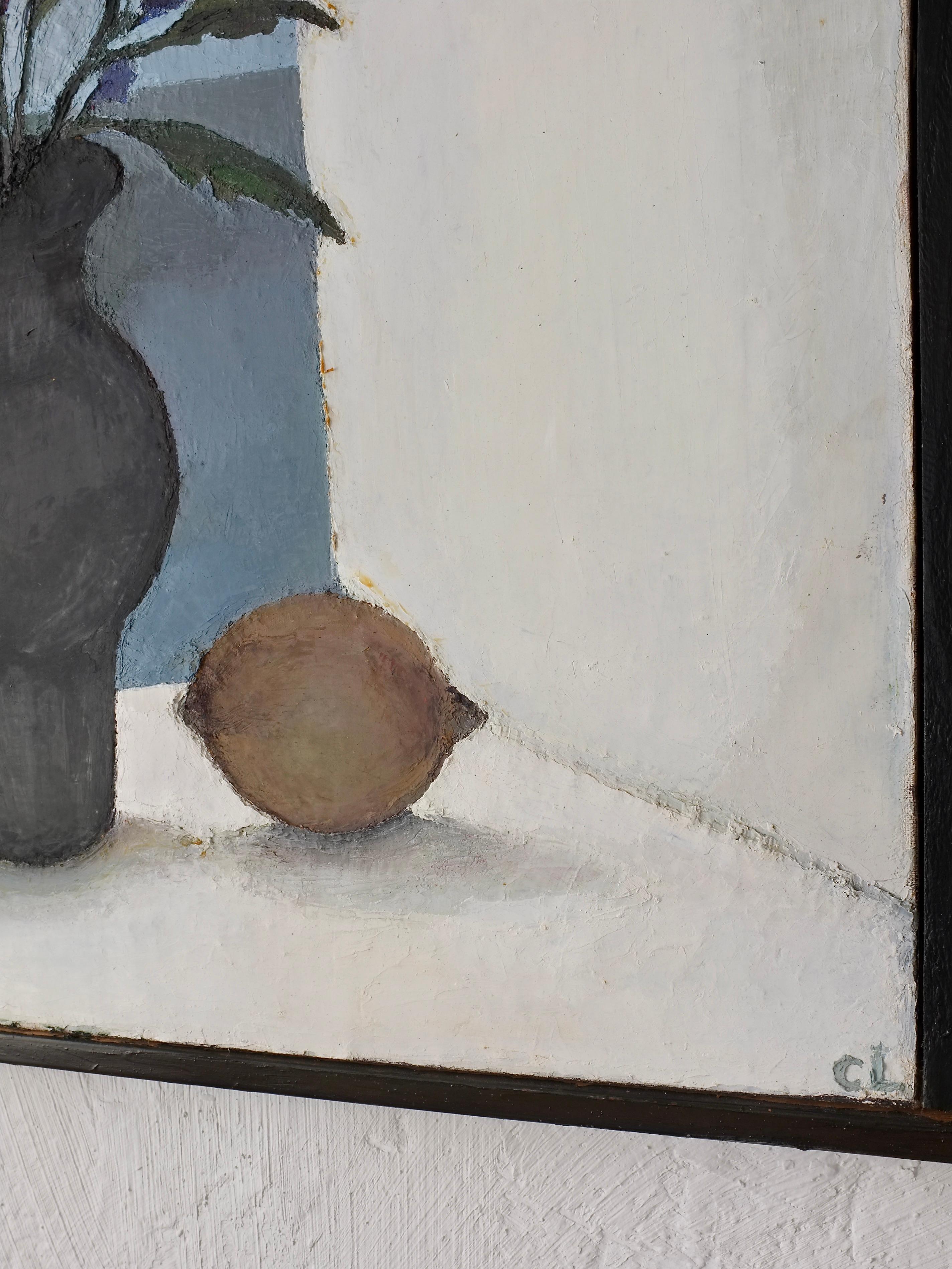 Vintage Still Life Painting by Cecilia Larson, Sweden In Good Condition In Rīga, LV