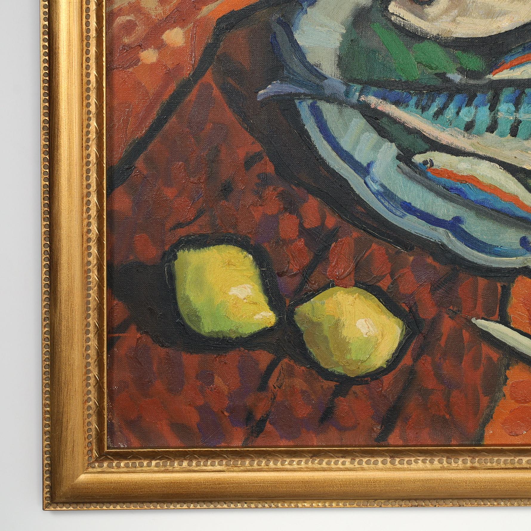 Vintage Still Life Painting by Henri Reboa In Good Condition For Sale In Palm Beach, FL
