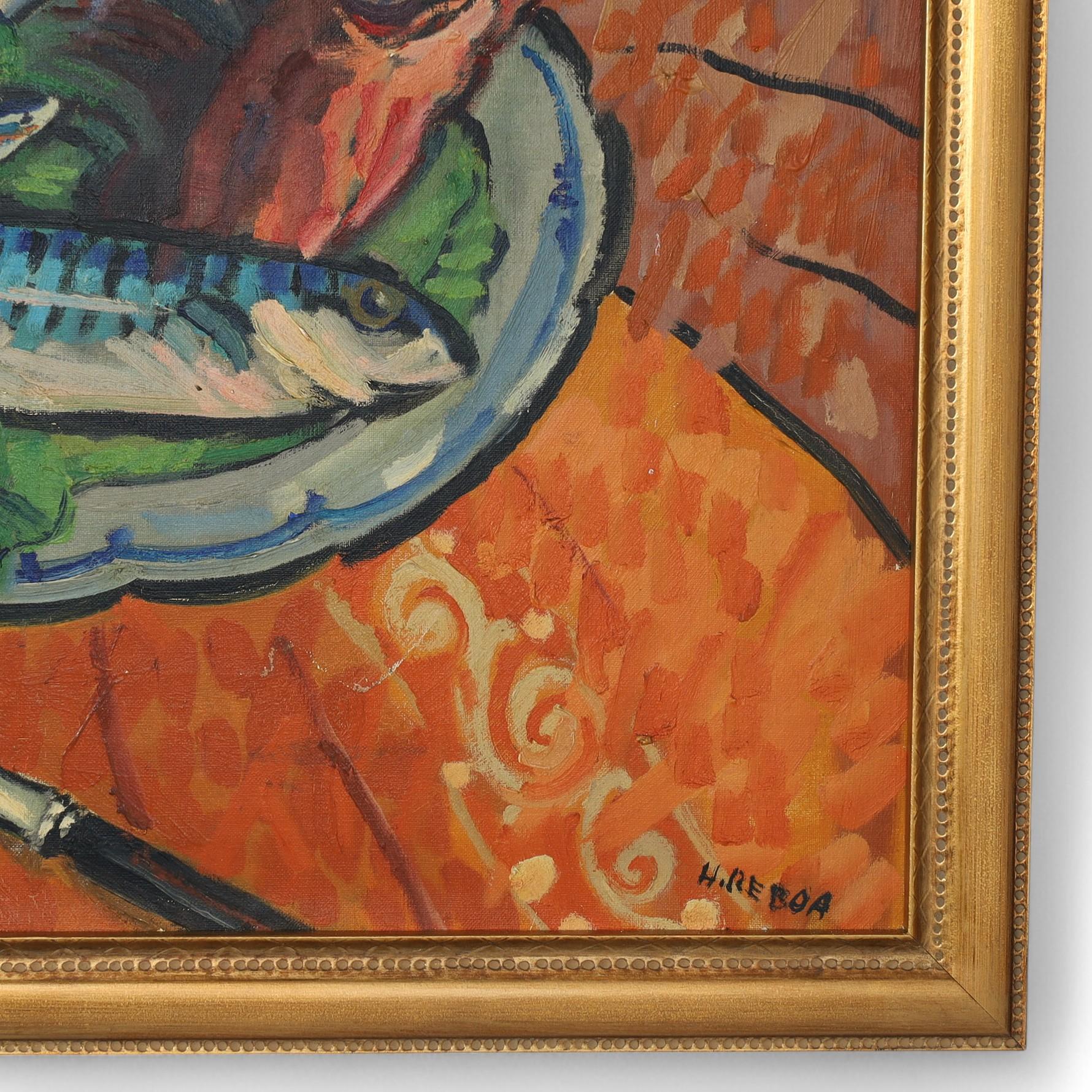 Vintage Still Life Painting by Henri Reboa For Sale 1