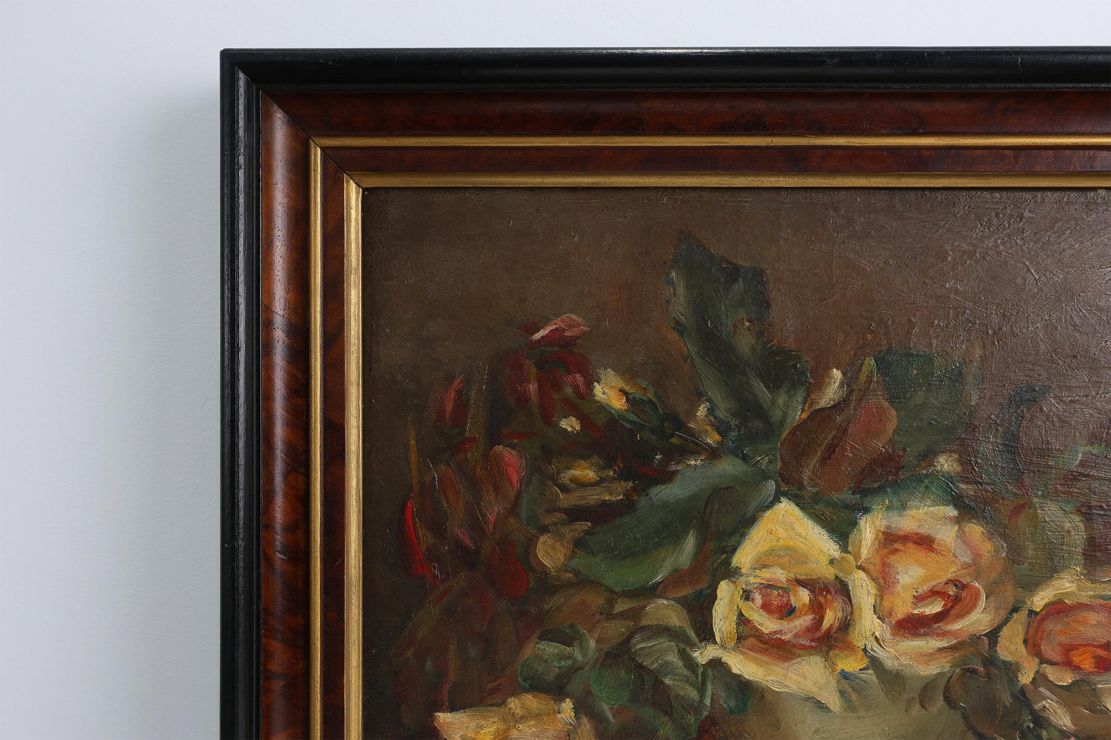 Vintage Stillleben einer Vase mit Blumen, Frankreich ca. 1940 (Französisch) im Angebot