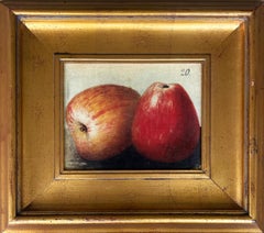 Vintage Stillleben Gemälde von Äpfeln mit Giltwood Frames, Paar
