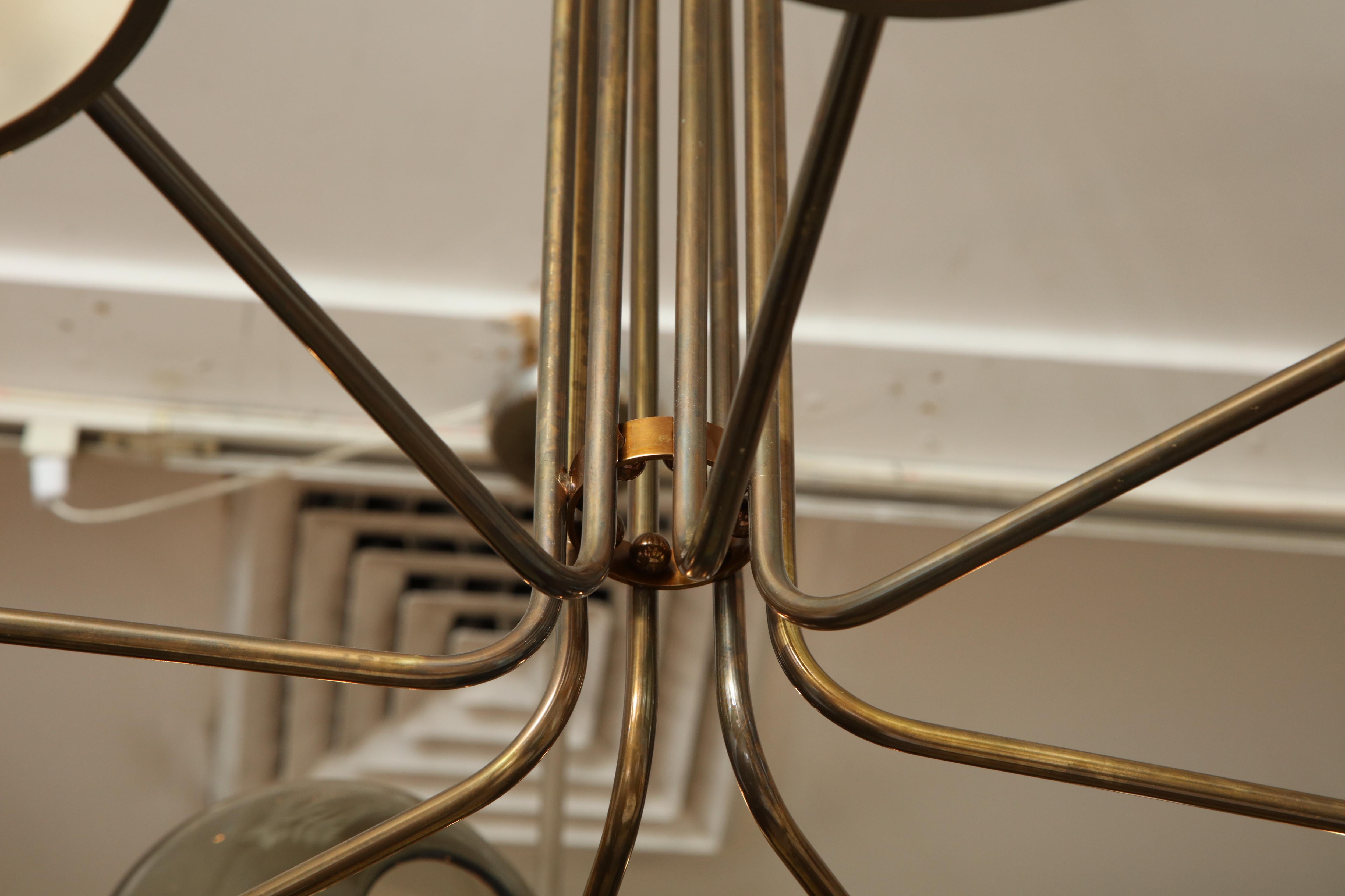 Vintage Stilnovo 8-Light Brass Chandelier 5