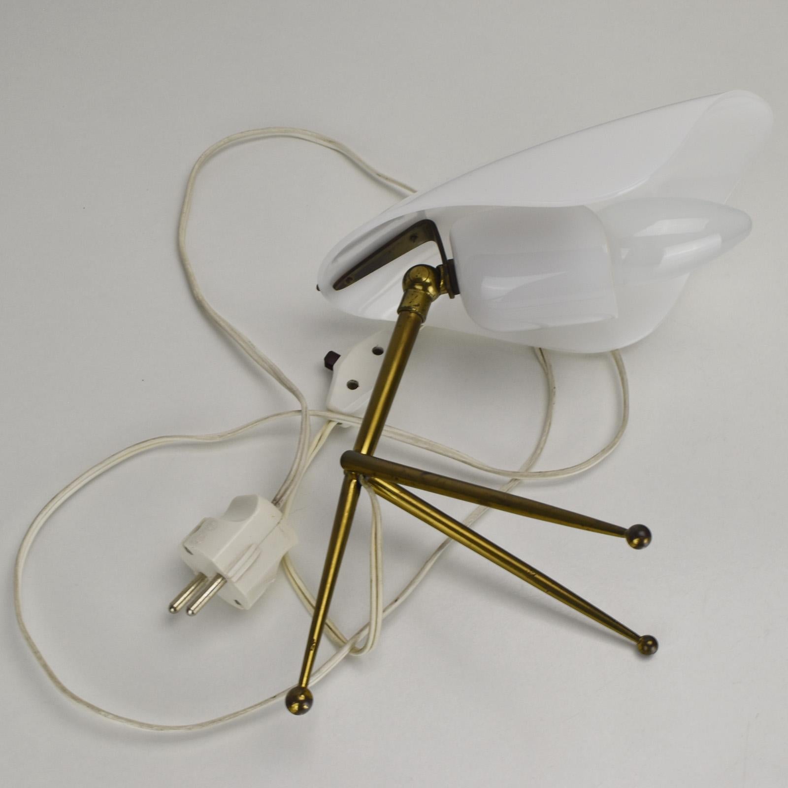 Stilnovo-Tischlampe aus Acryl und Messing, Mid-Century Modern, italienisches Design im Angebot 1