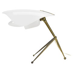 Vintage Stilnovo Acrylic & Brass Table Lamp Mid Century Modern Italian Design