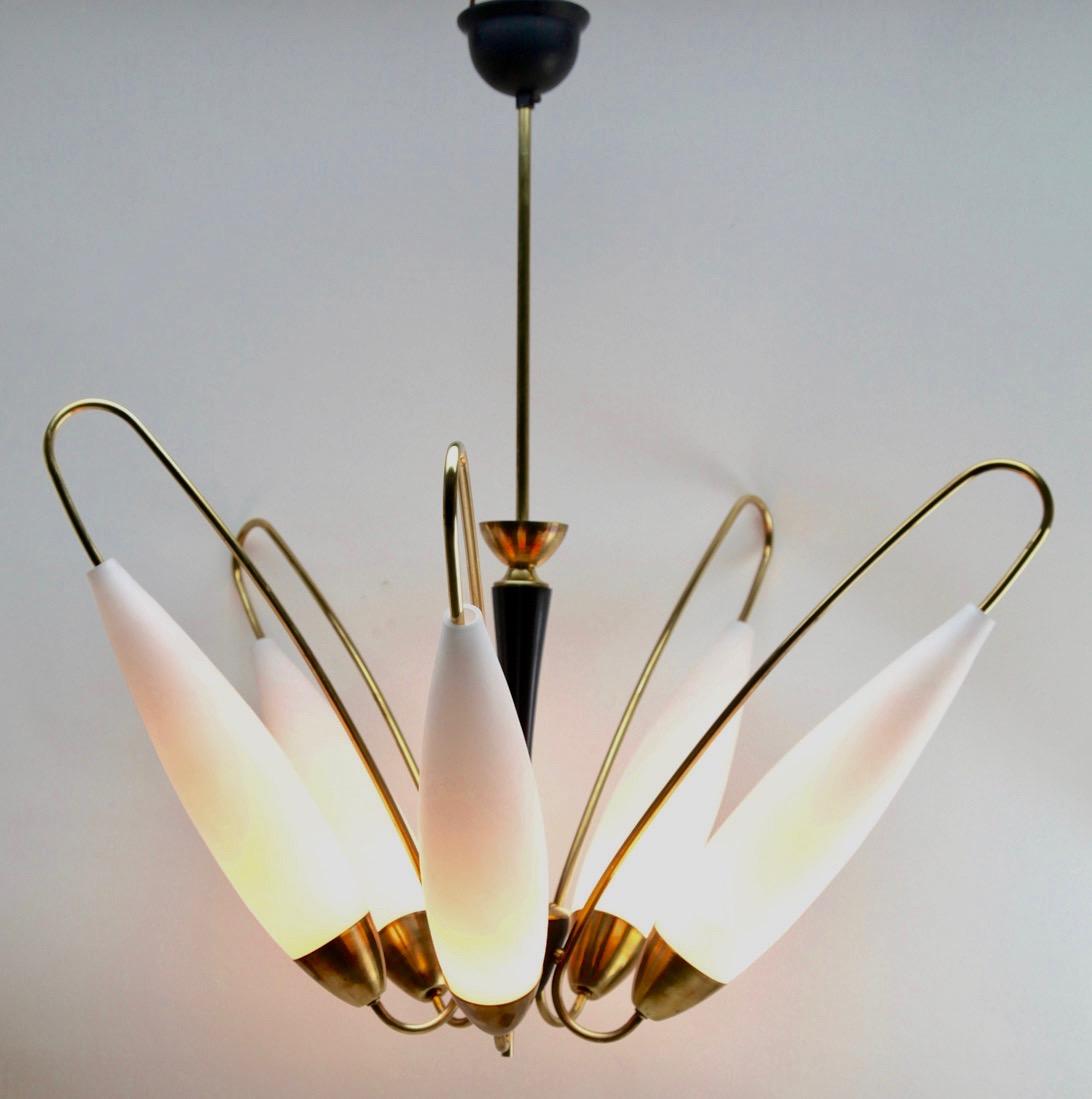 Vintage Chandelier in the Style of Stilnovo Five Arms, Italian, 1960s 5