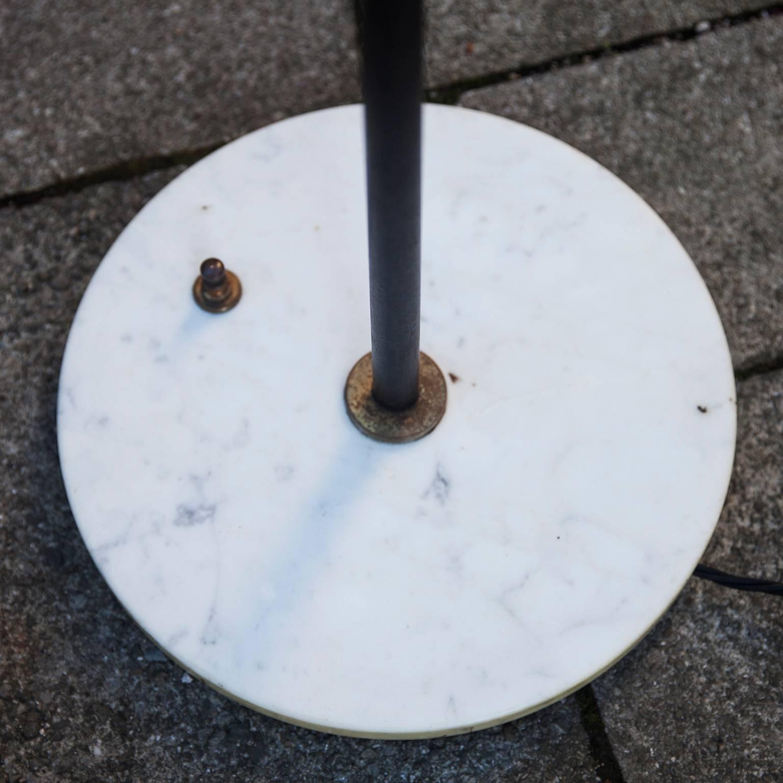 Vintage Stilnovo Floor Lamp Marble Base In Excellent Condition In Munich, DE