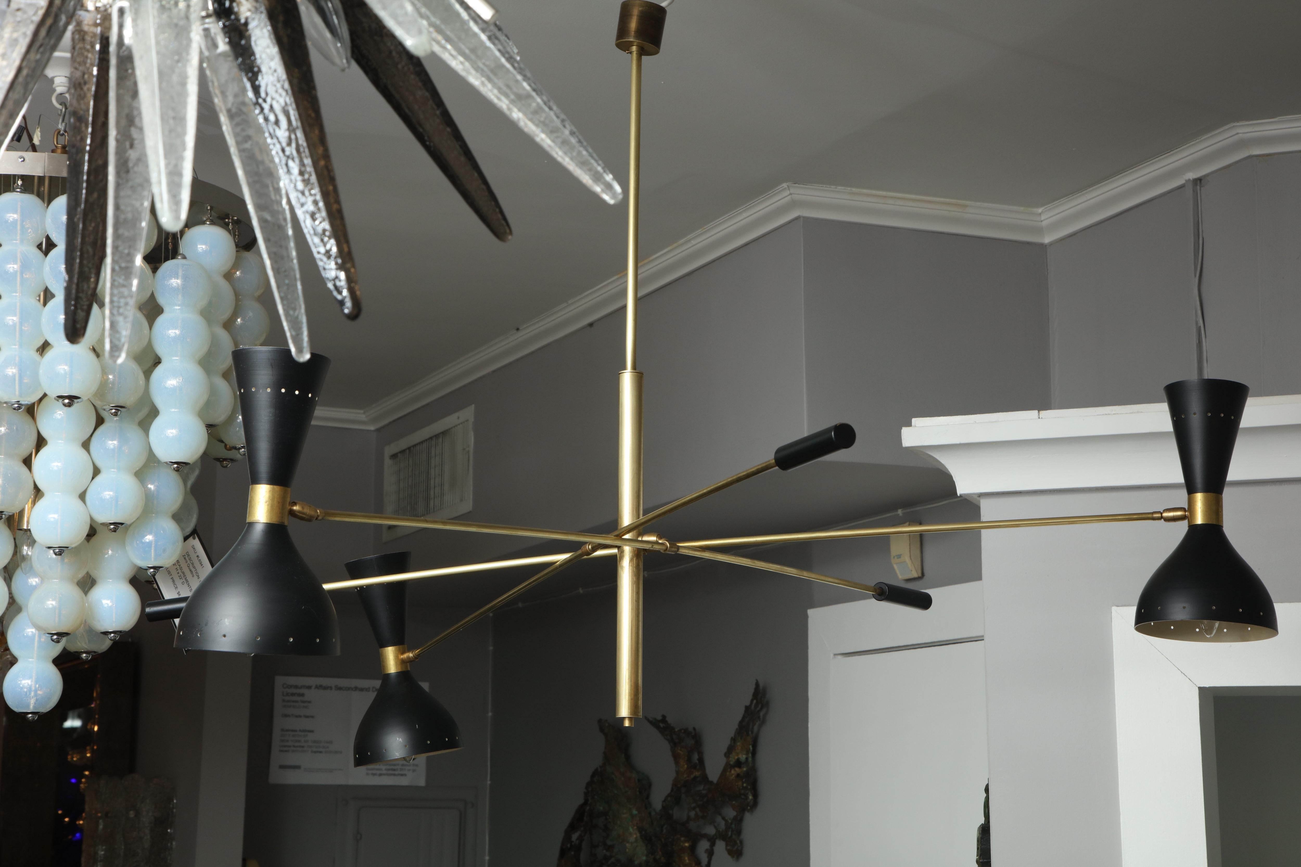 Italian Vintage Stilnovo Triad Cantilever Chandelier