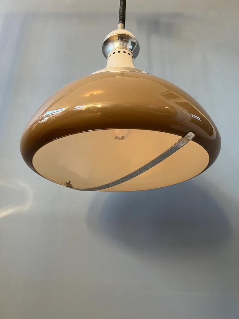Vintage Stilux Milano Beige Pendant Lamp, 1970s For Sale 5