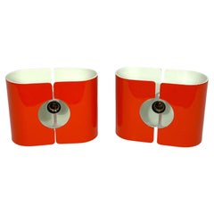 Stilux Milano - Paire d'appliques orange vintage