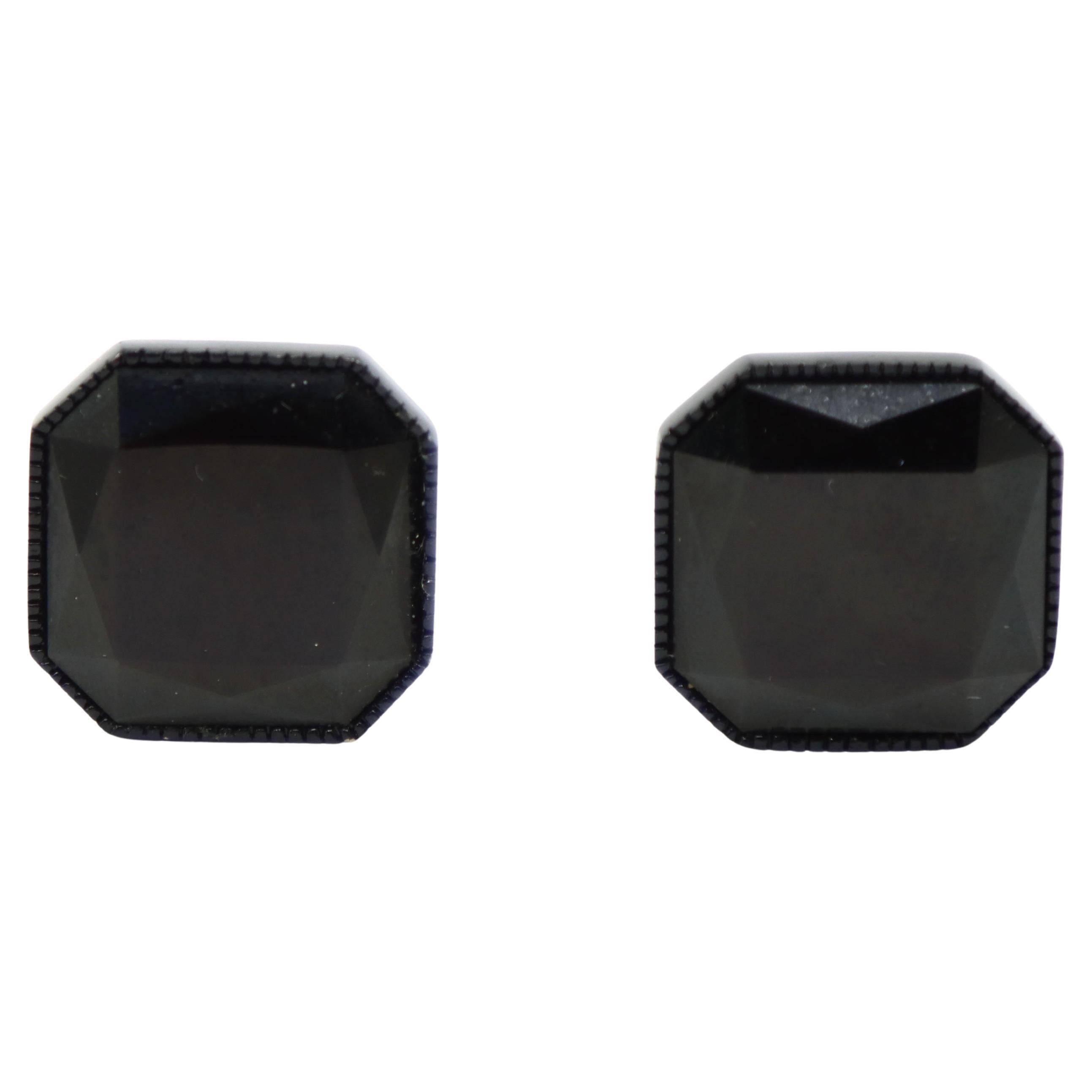 Pendiente Octágono Vintage St. John Black