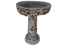 Vintage Stone Inlaid "Grotto" Bird Bath