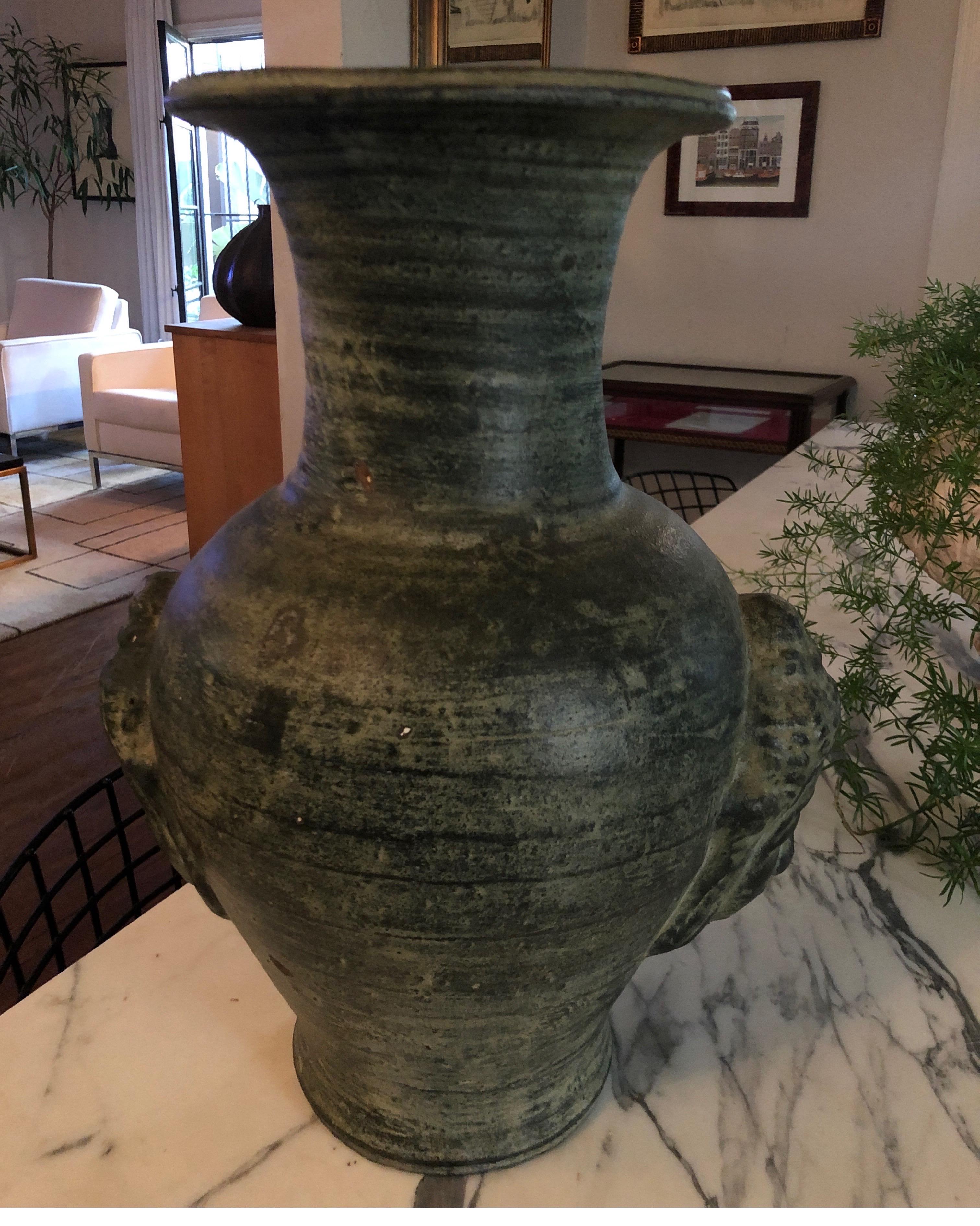 Vintage Stone Buddha Face/Head Urn/Vase For Sale 5