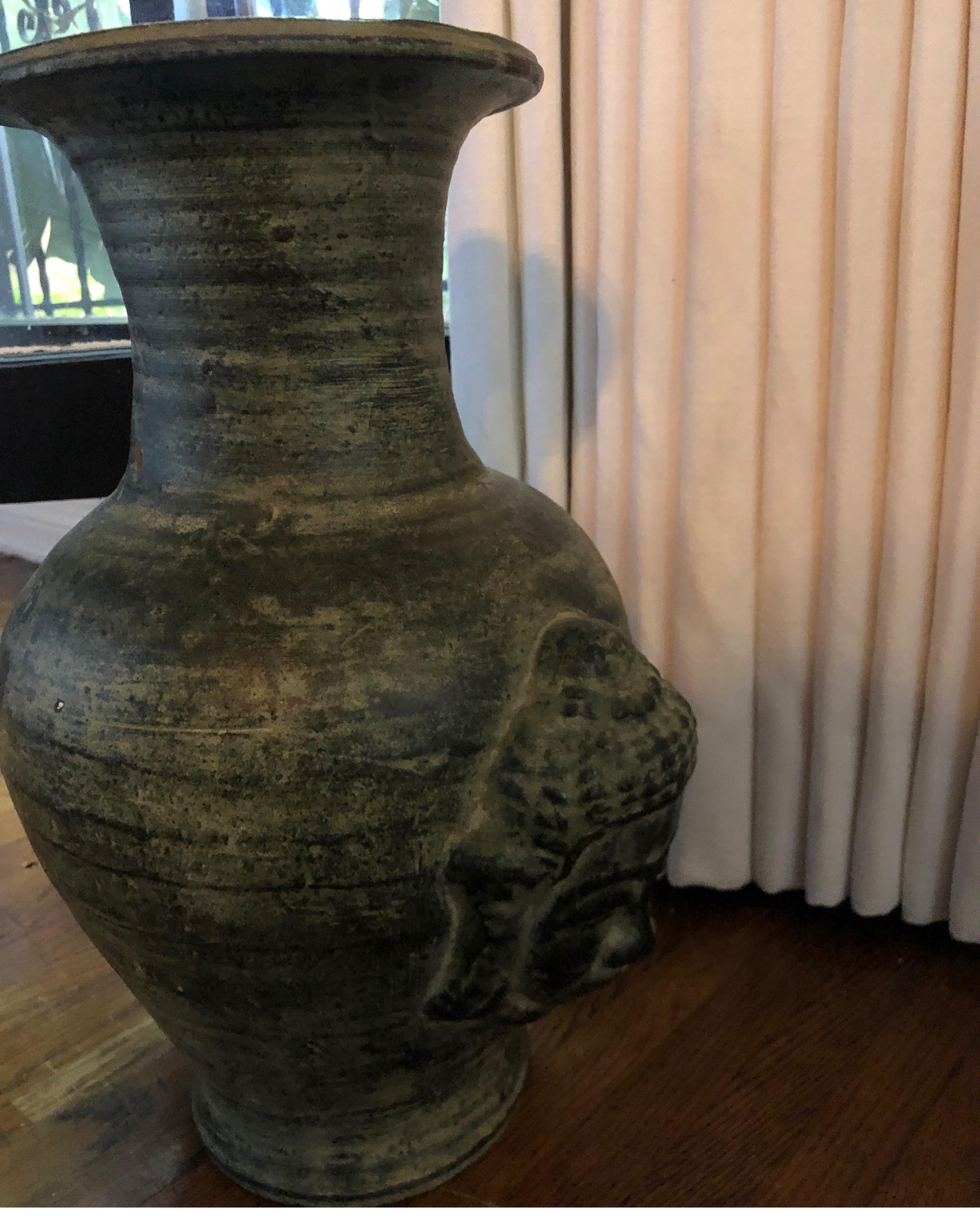 Anglo-Japanese Vintage Stone Buddha Face/Head Urn/Vase For Sale