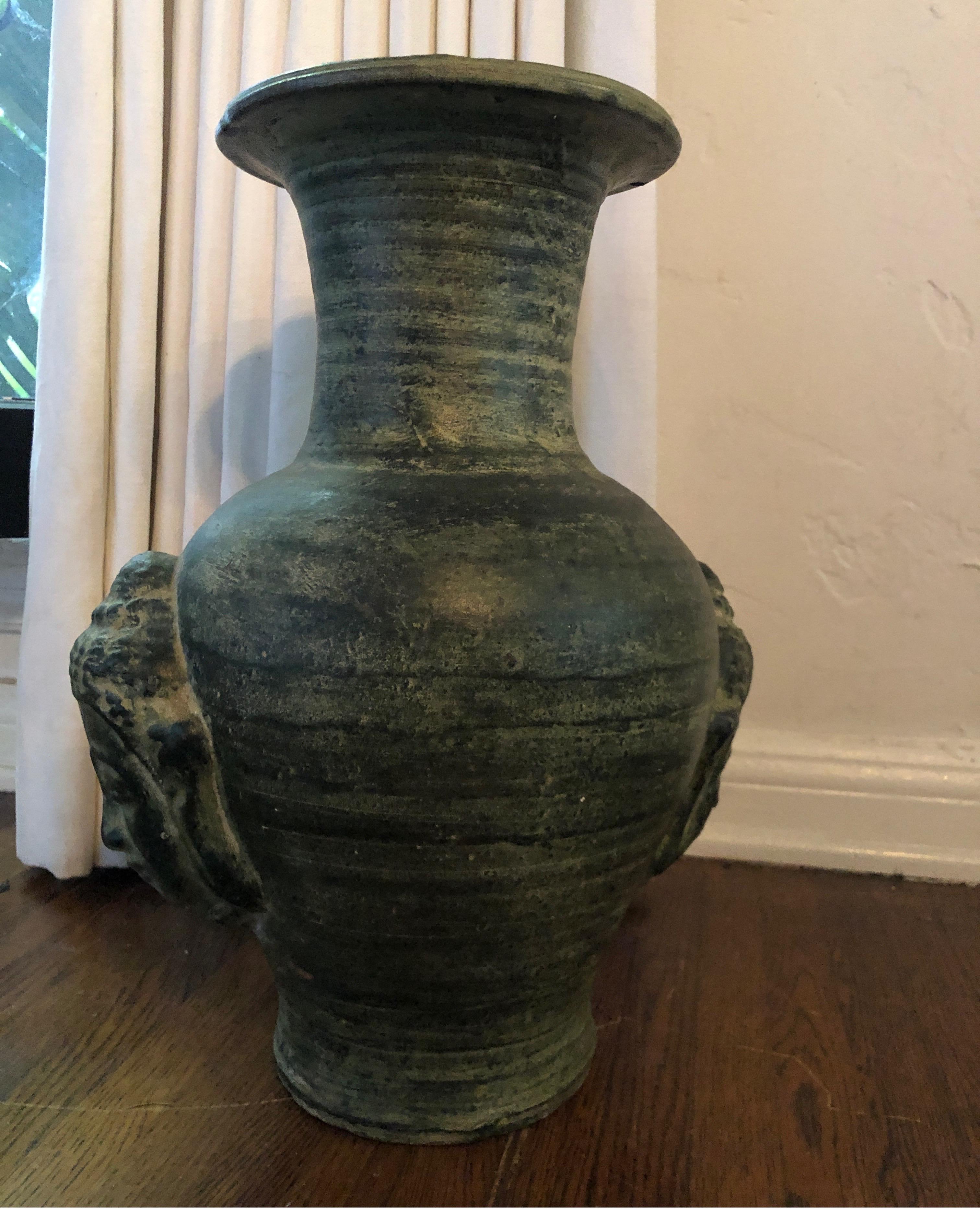 Vintage Stone Buddha Face/Head Urn/Vase For Sale 1