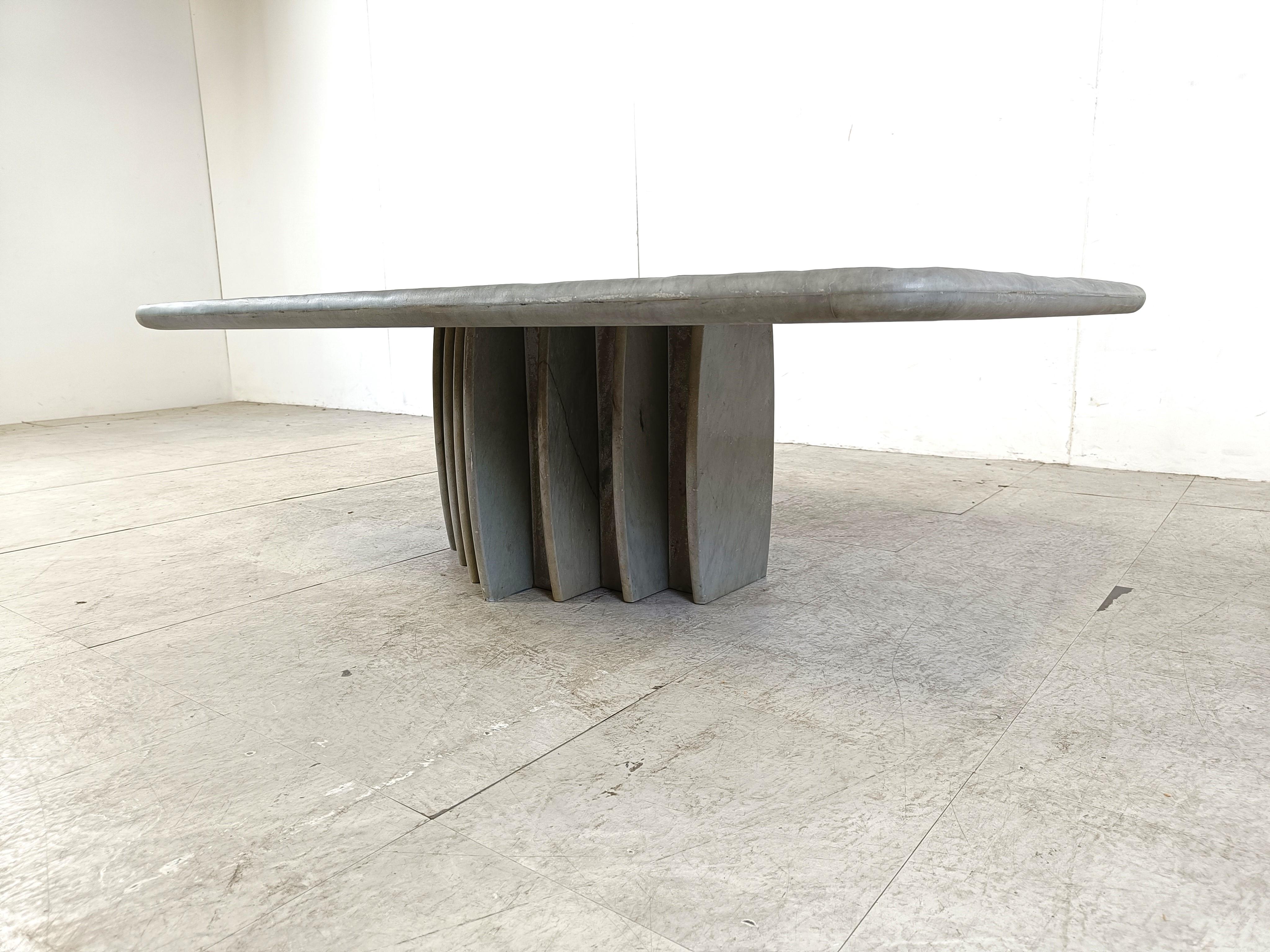 Mid-Century Modern vintage stone coffee table, 1970s For Sale