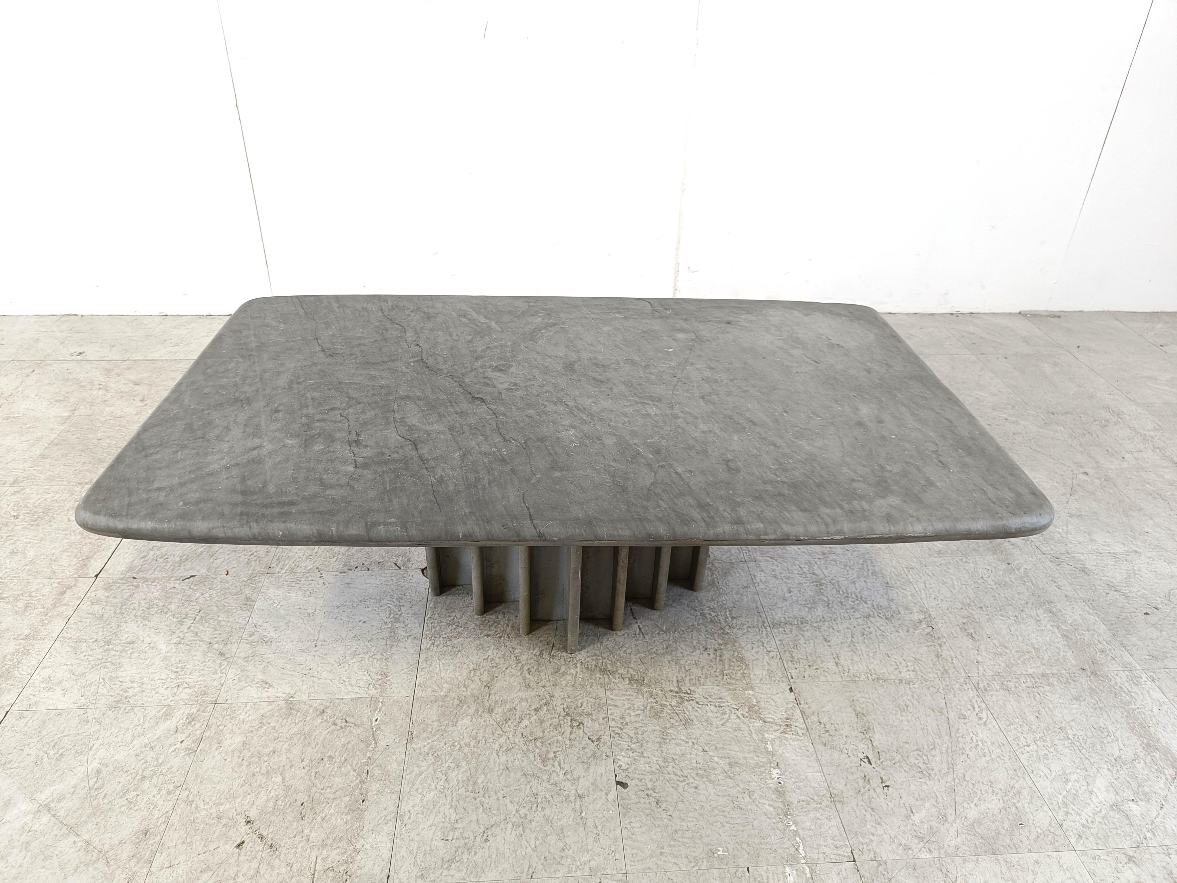 Italian vintage stone coffee table, 1970s For Sale