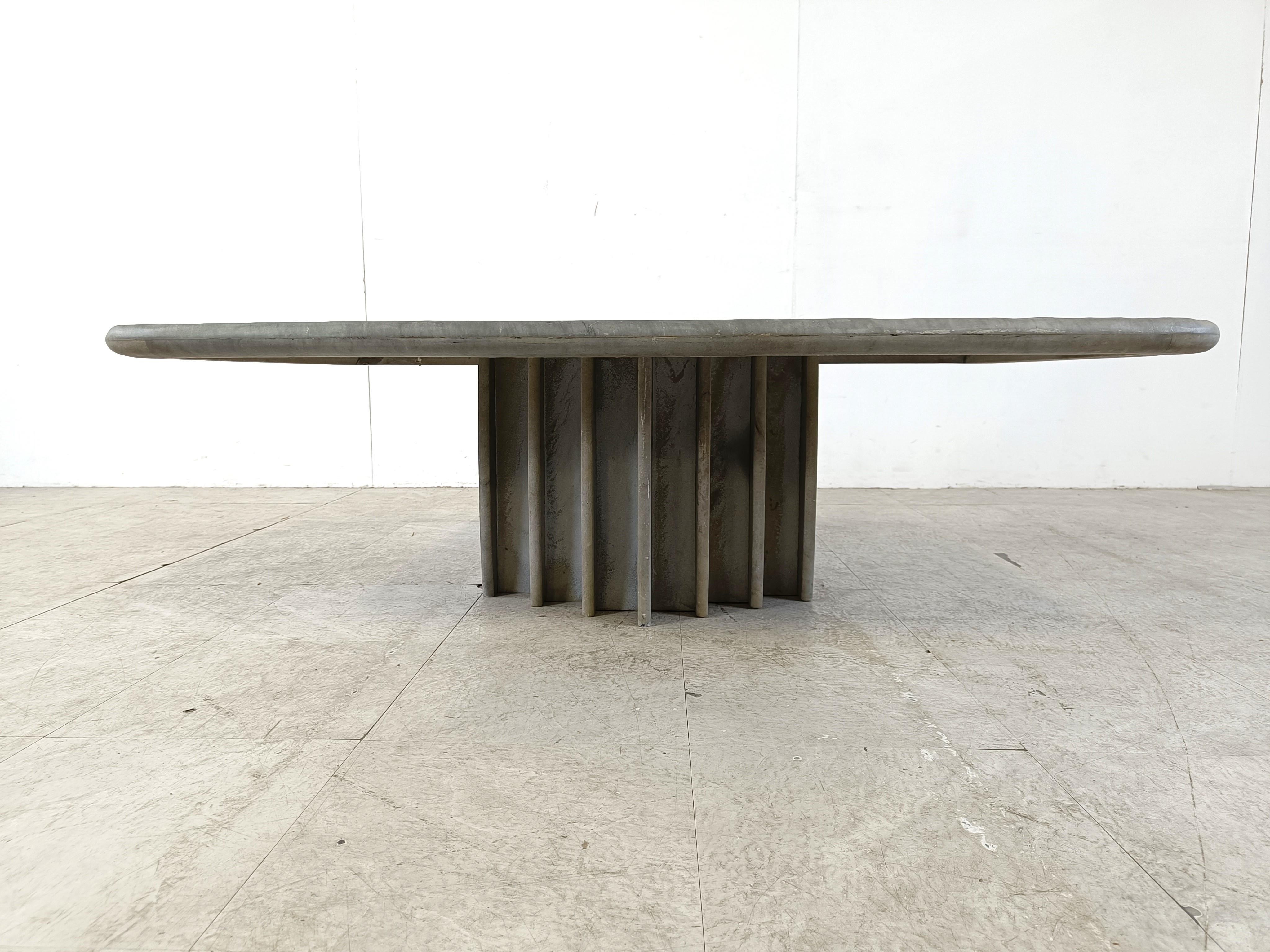 Late 20th Century vintage stone coffee table, 1970s For Sale