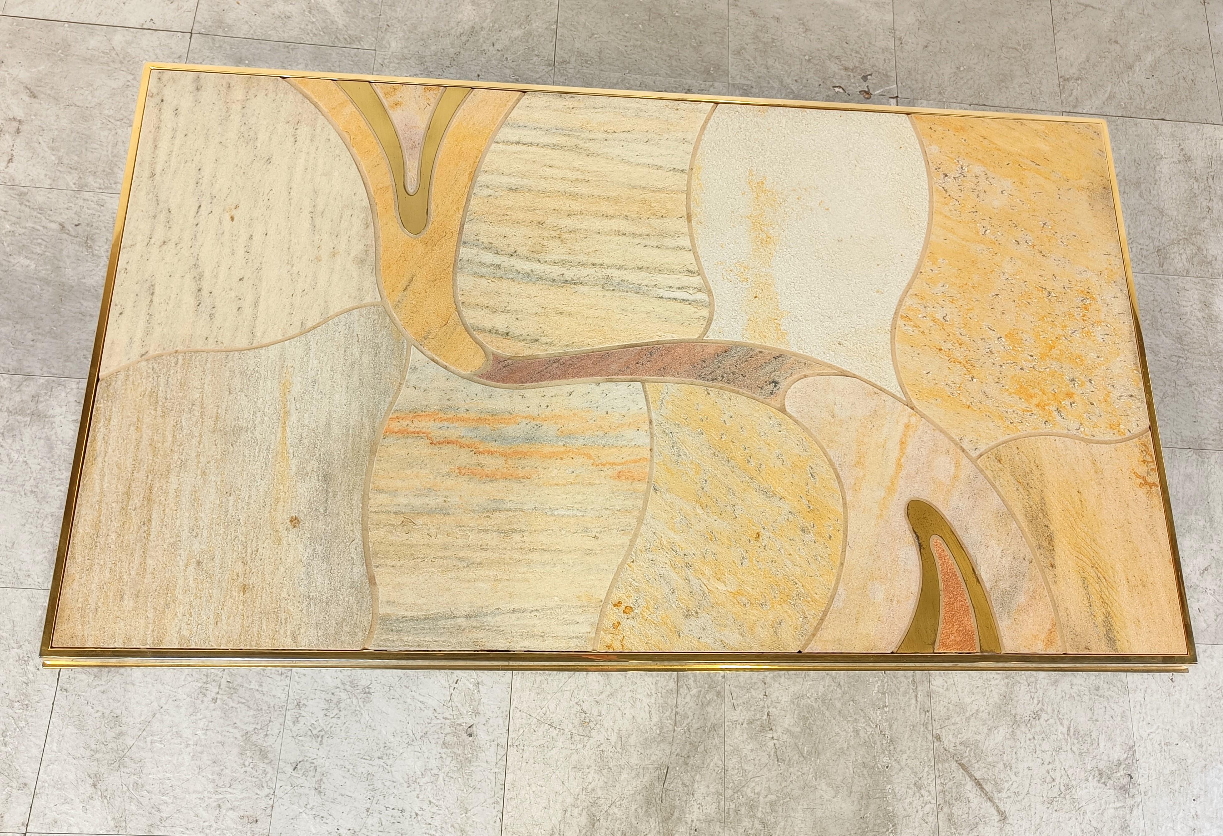 Vintage stone coffee table by Fedam, 1980s 3