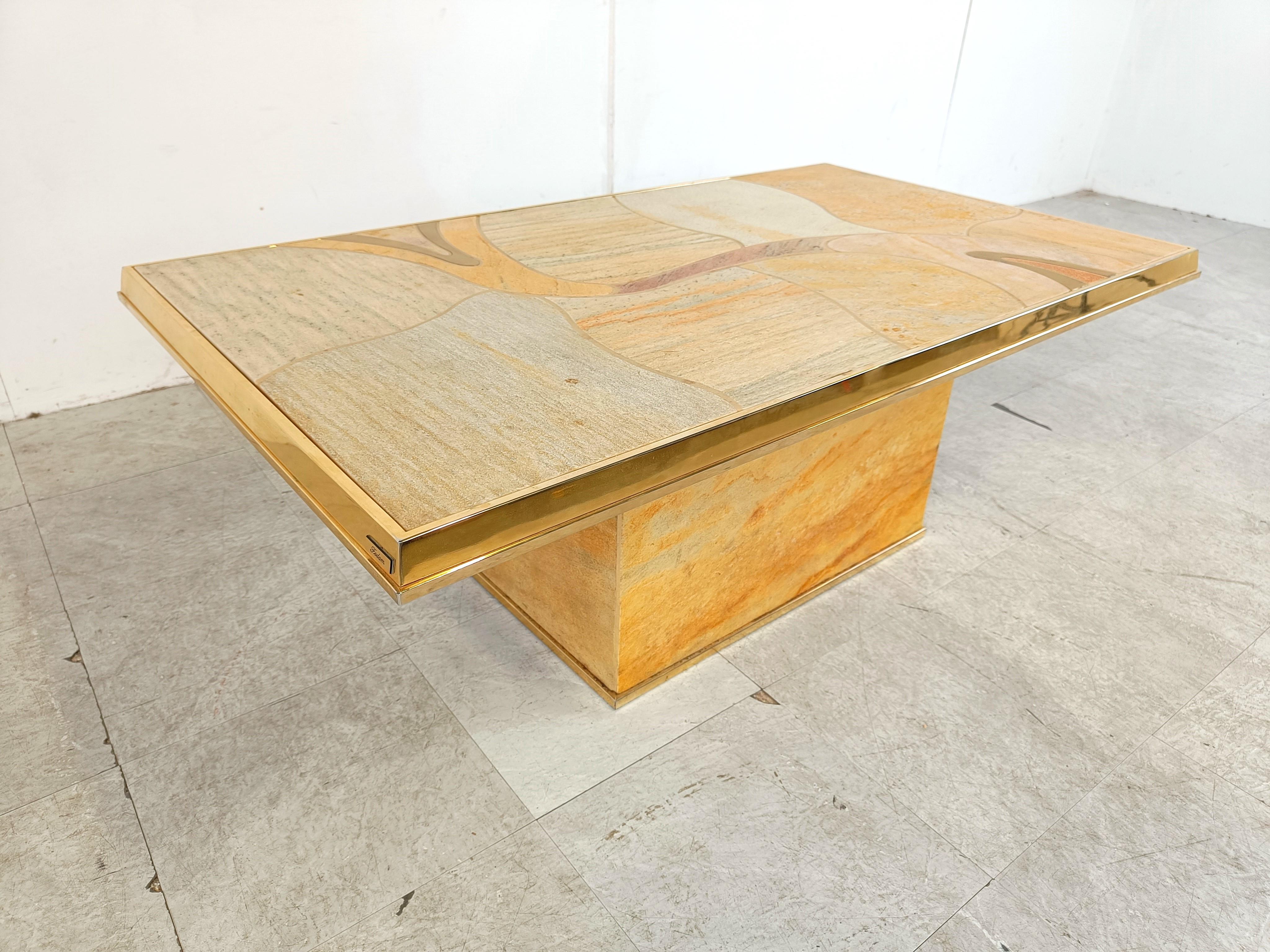 Vintage stone coffee table by Fedam, 1980s 1