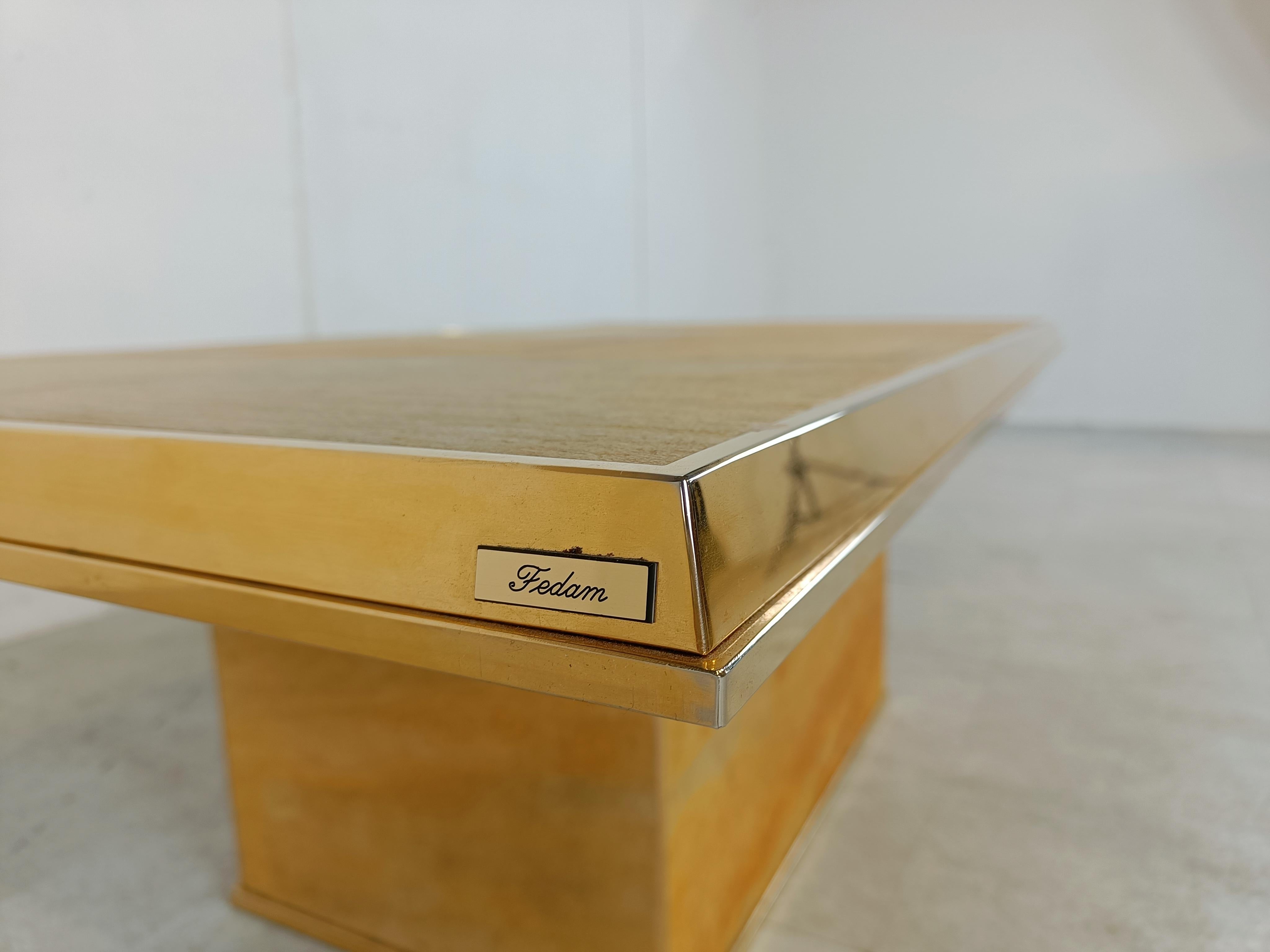 Vintage stone coffee table by Fedam, 1980s 2