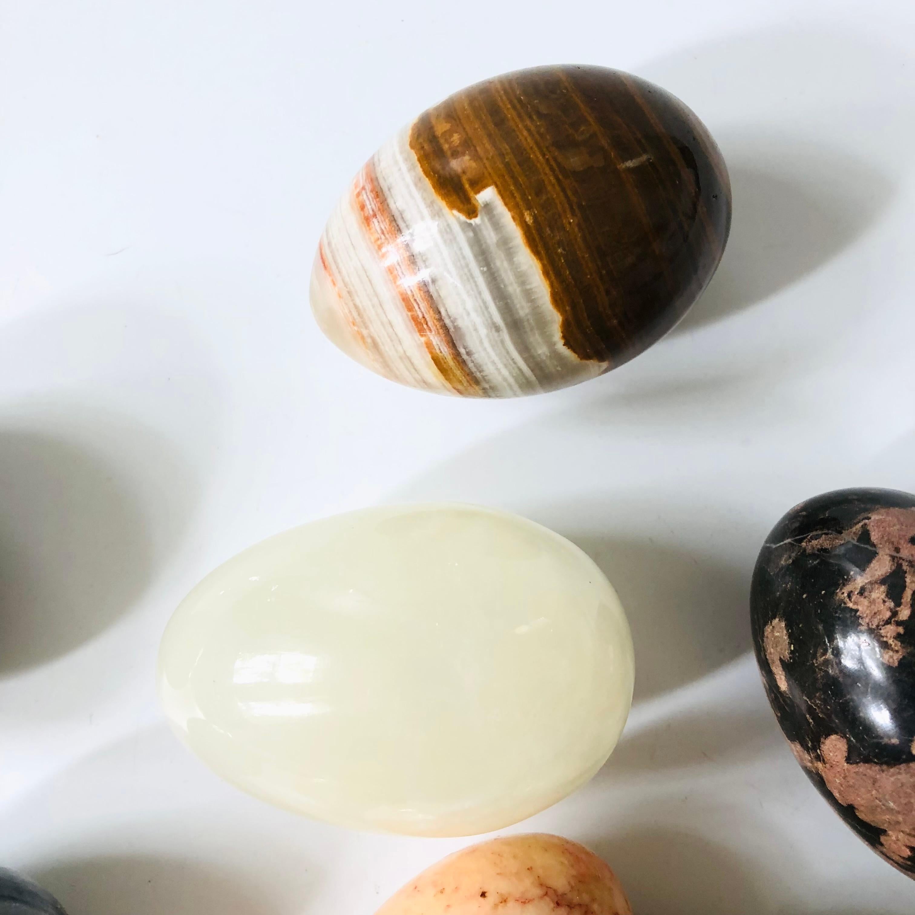 Organic Modern Vintage Stone Eggs - Set of 8 For Sale