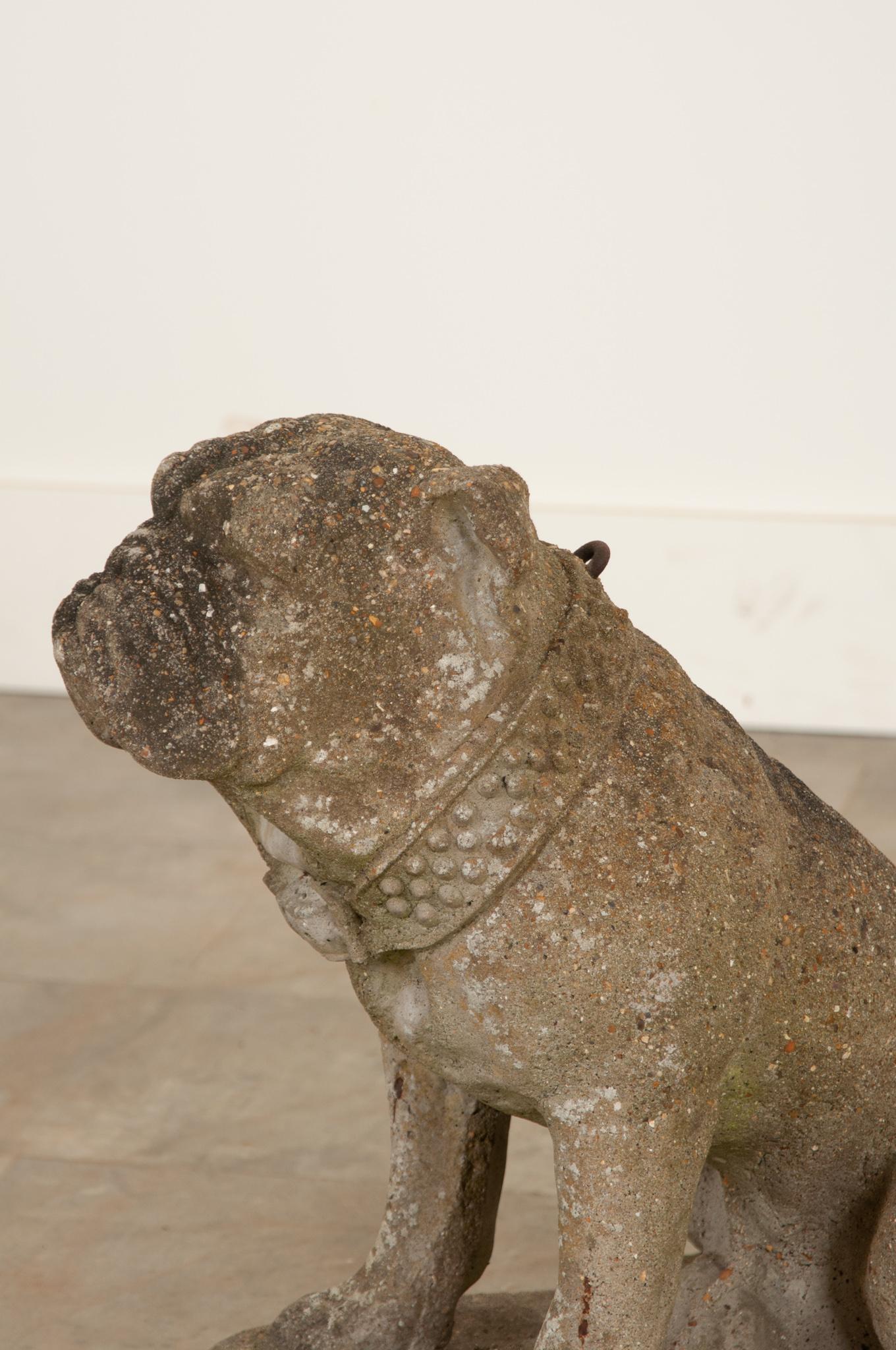 Cast Vintage Stone English Bulldog