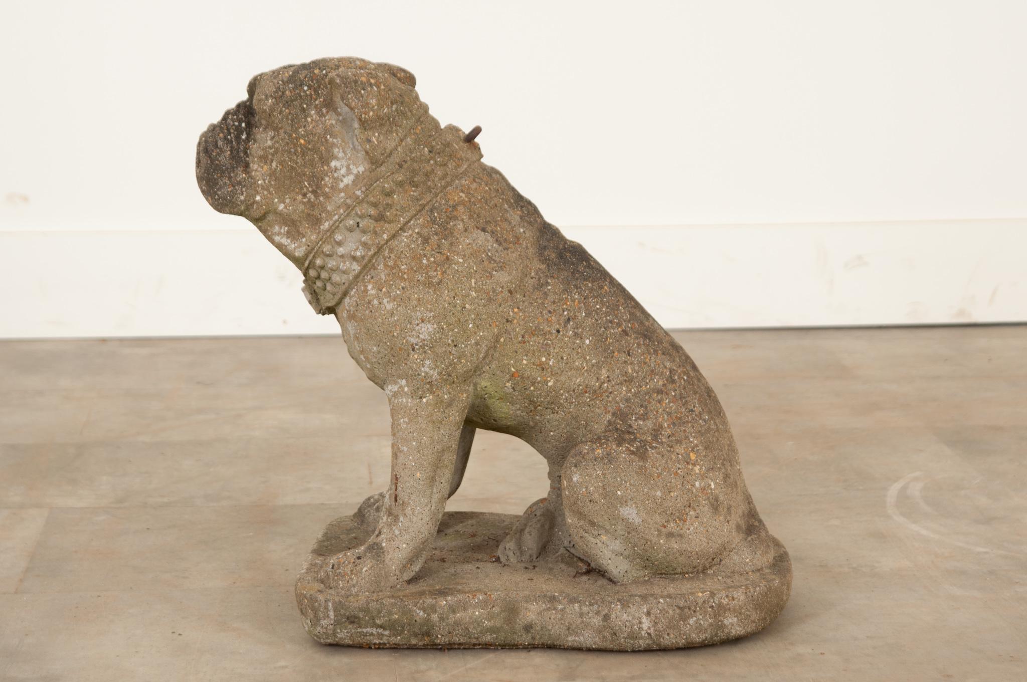 Vintage Stone English Bulldog In Good Condition In Baton Rouge, LA
