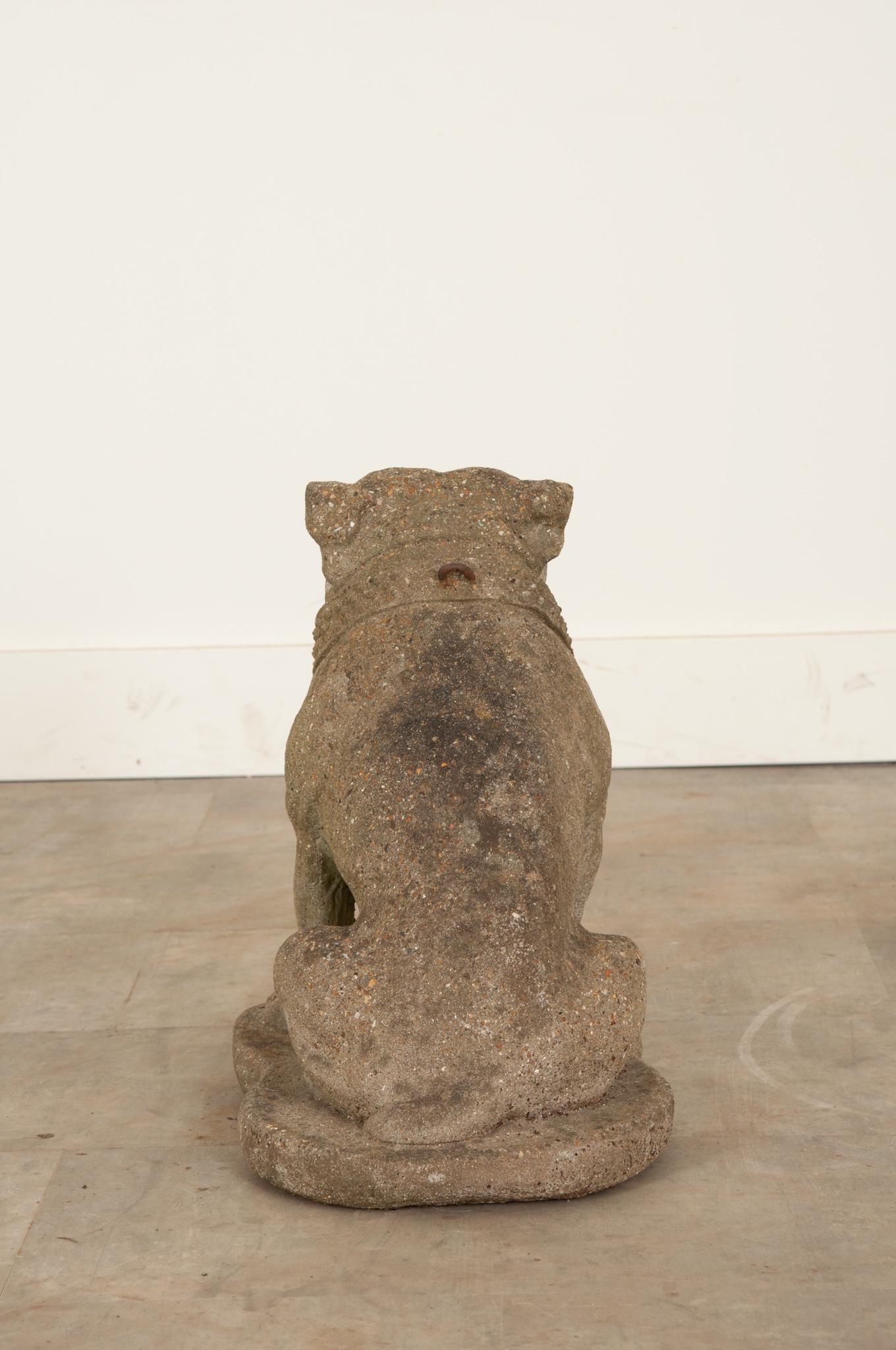 Metal Vintage Stone English Bulldog